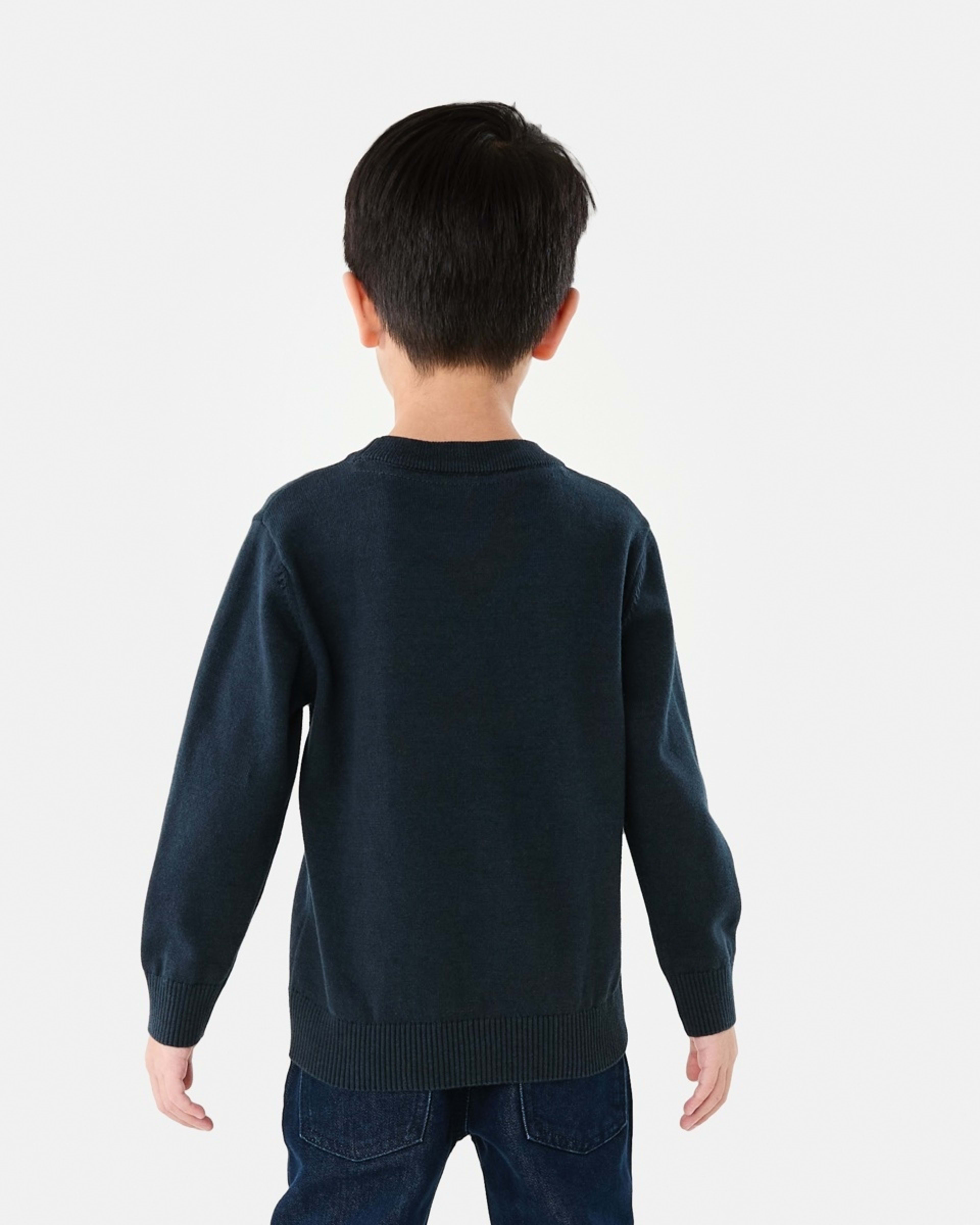 2 Jacquard Crew Neck Top Blue Dino, 2 of 9