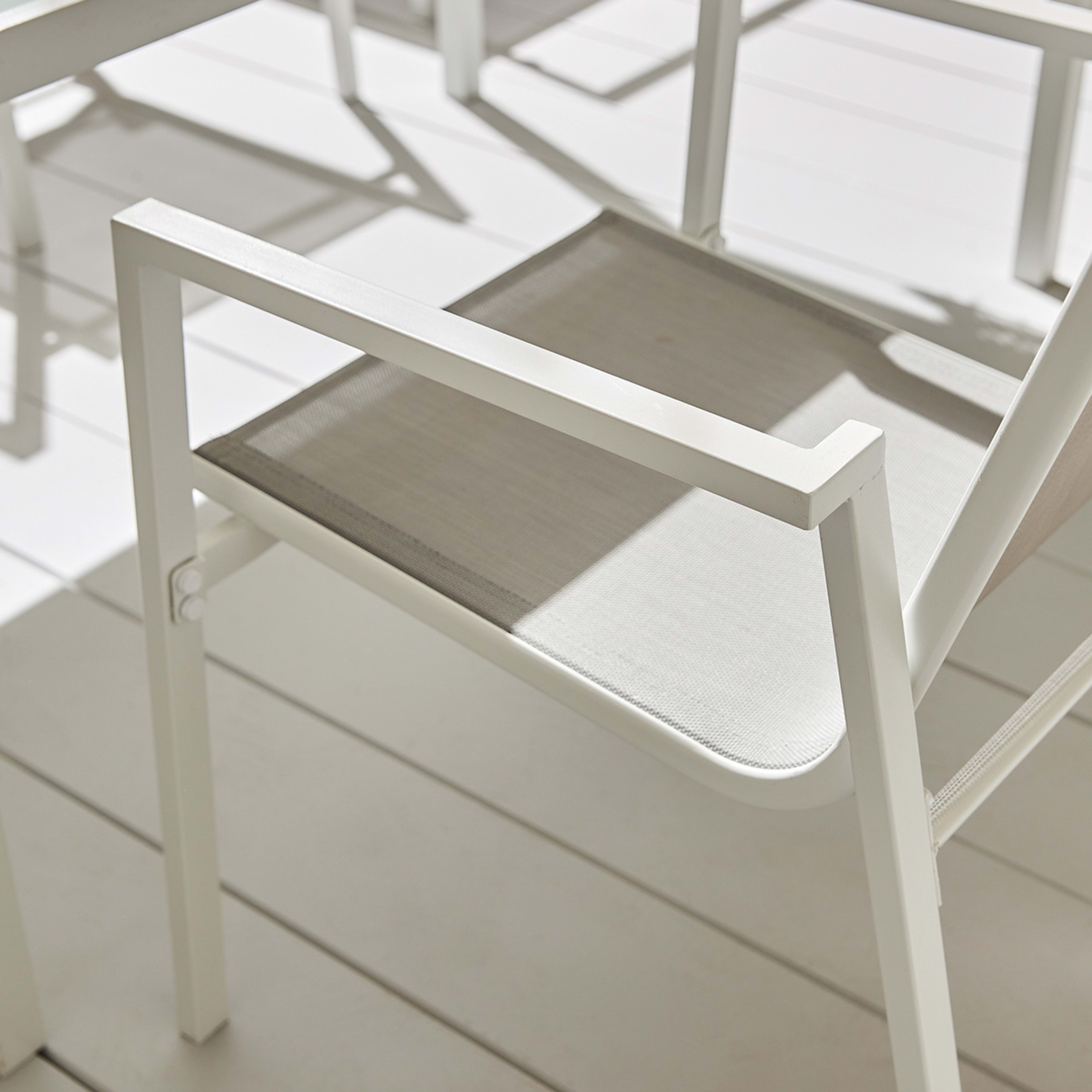 4 7 Piece Outdoor Dining Set - White, 4 of 7