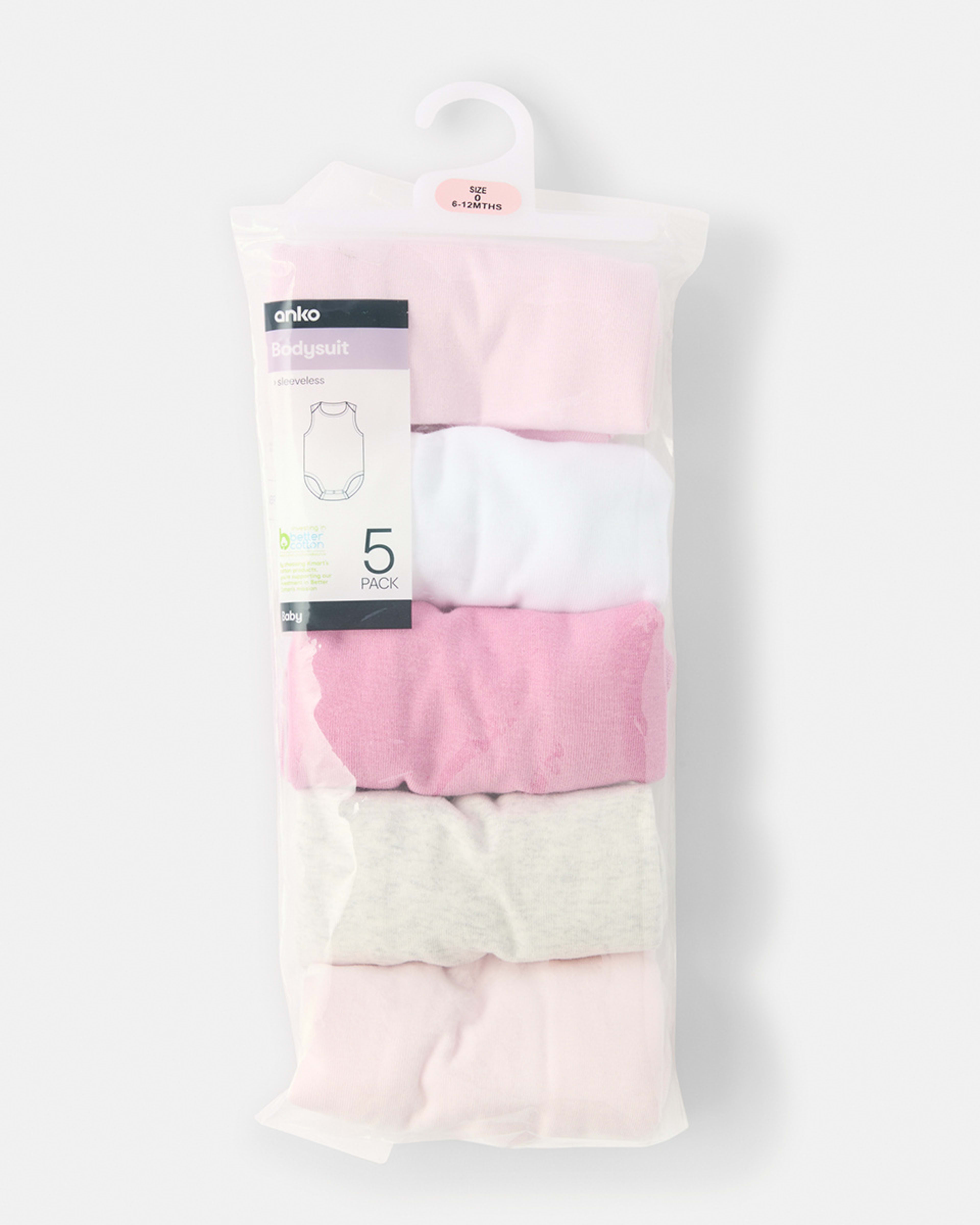 8 5 Pack Sleeveless Bodysuits New Pink, 8 of 8