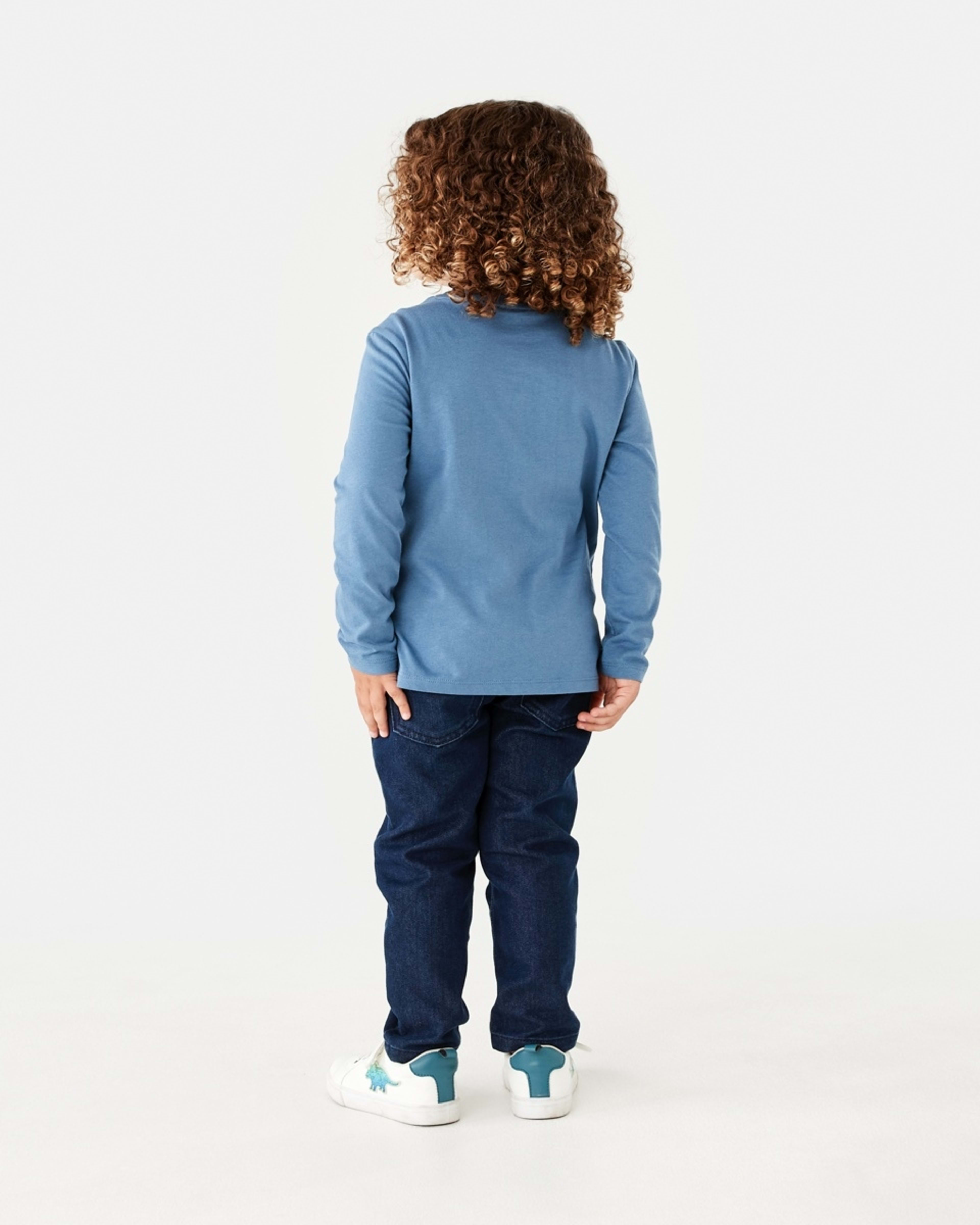 6 Long Sleeve Applique T-shirt Dump Truck Blue, 6 of 8
