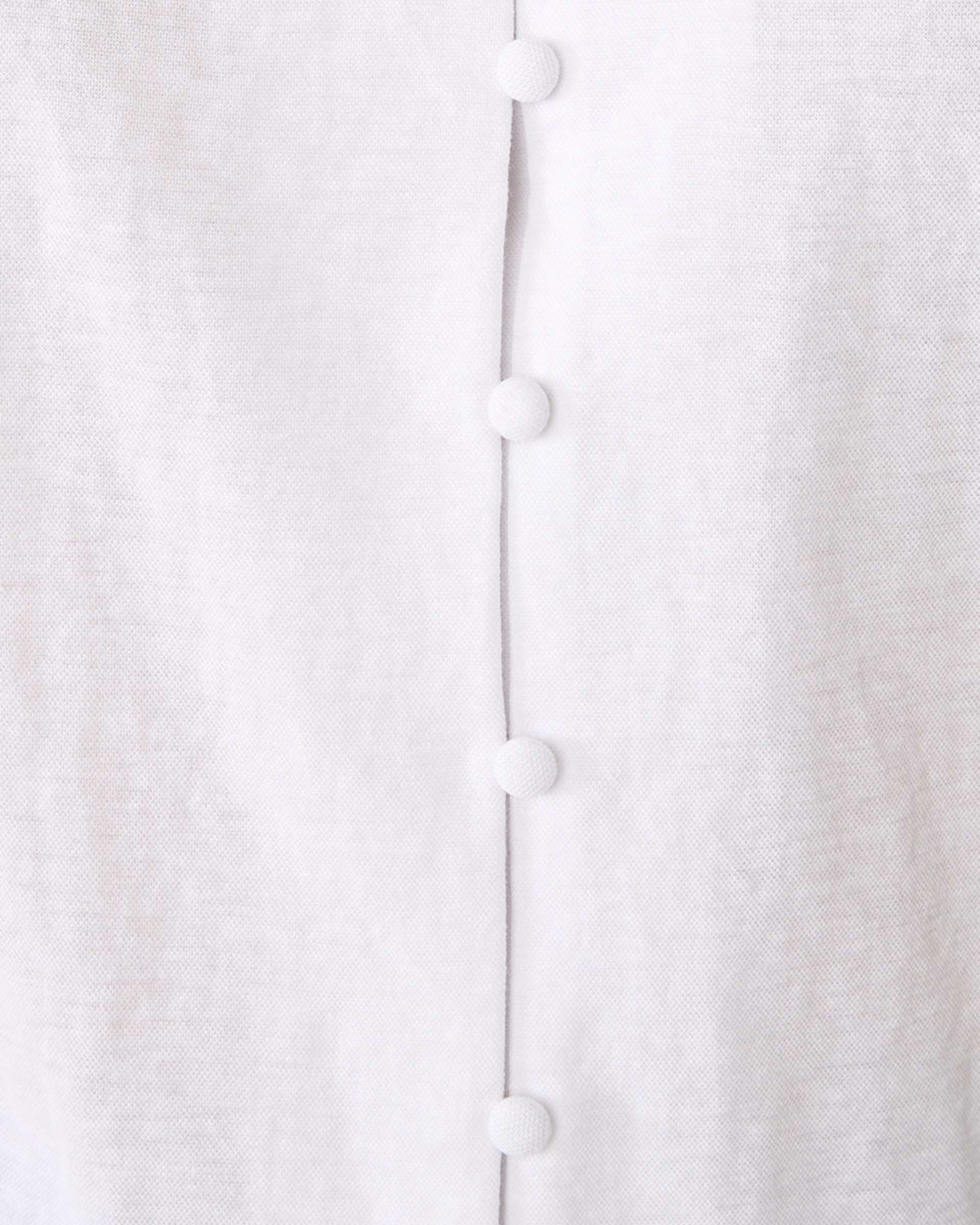 6 Short Sleeve Broderie Button Top White, 6 of 6