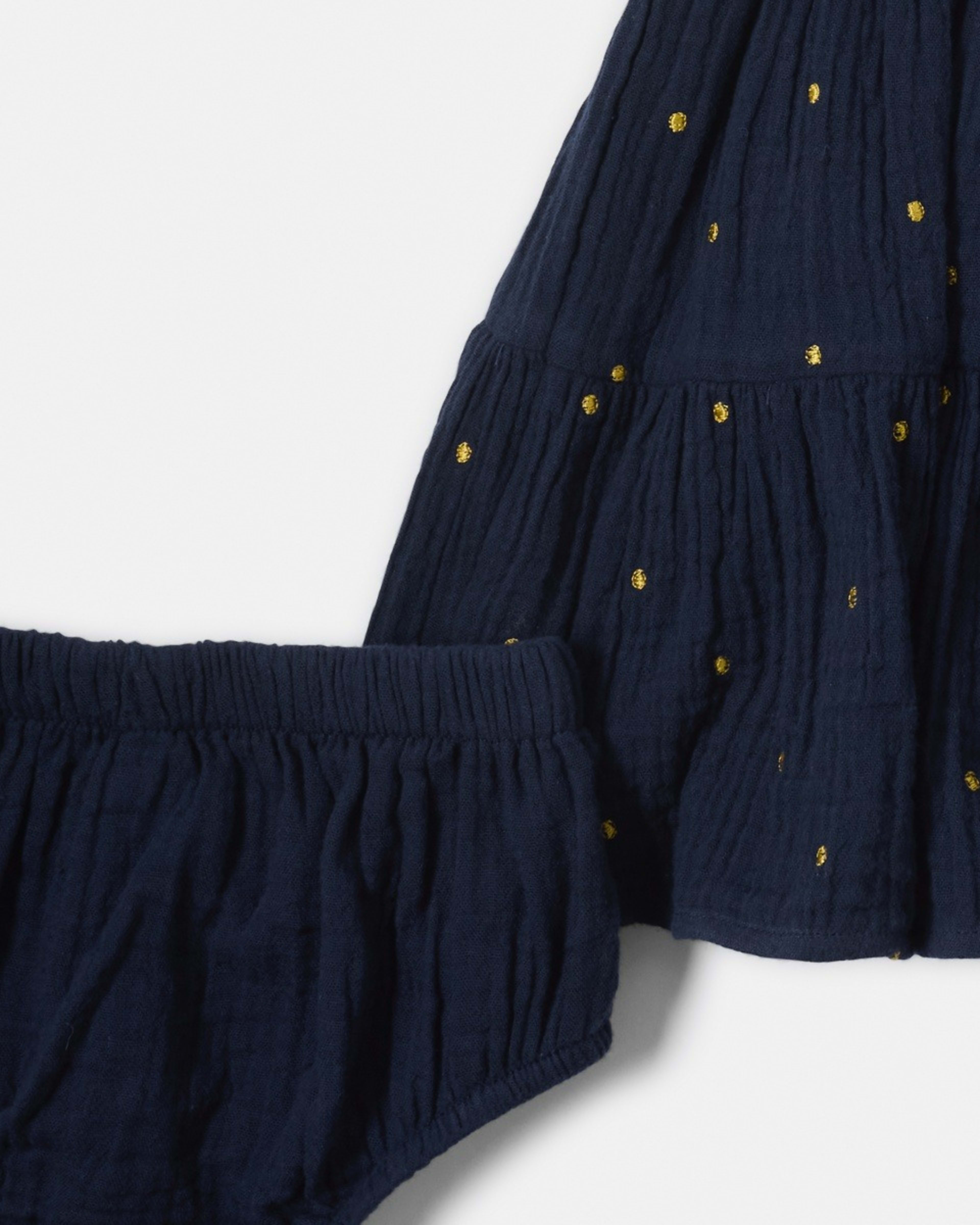 5 Tiered Dress Navy Dots, 5 of 7