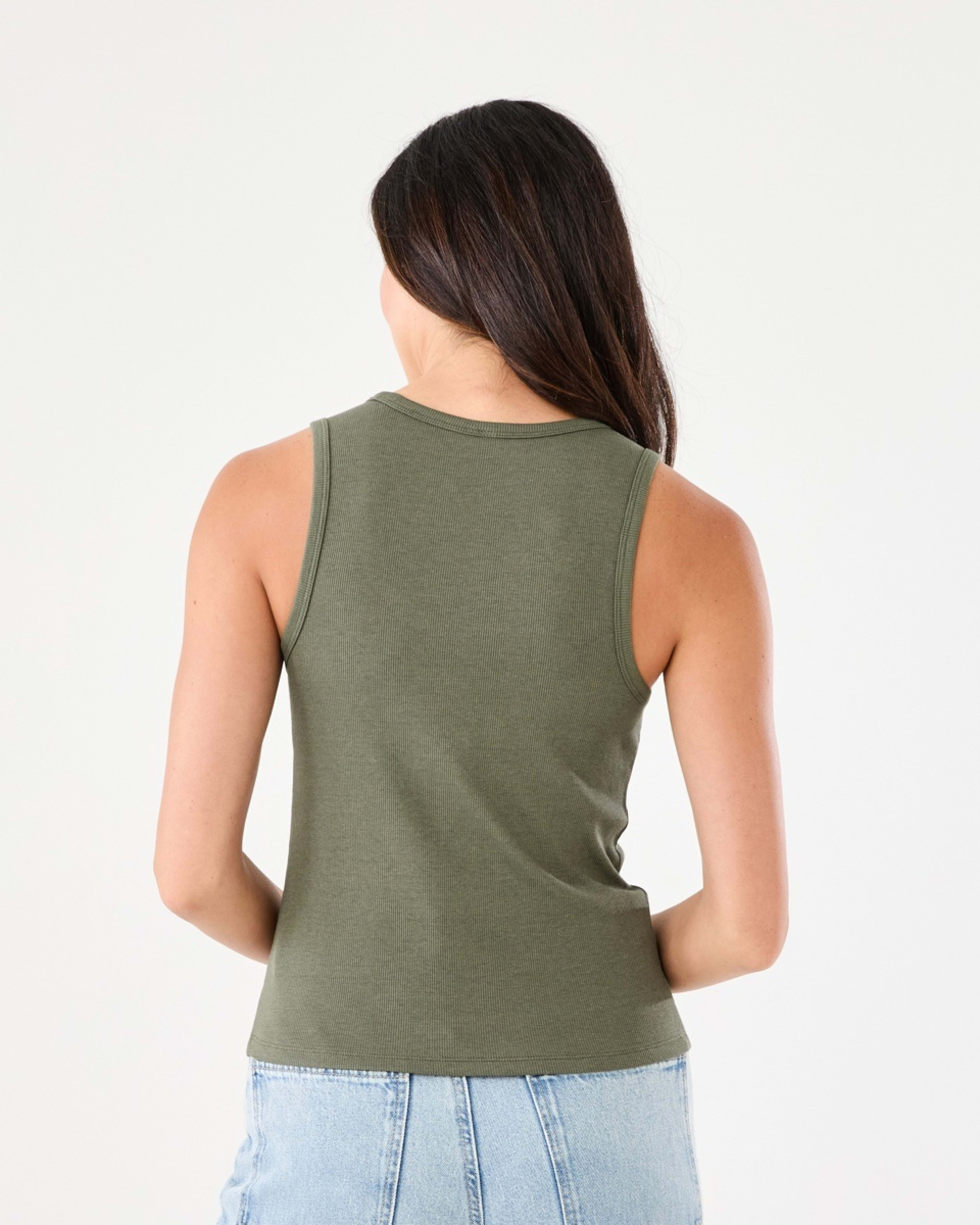 3 Sleeveless Rib Tank OLIVE LEAF, 3 of 5