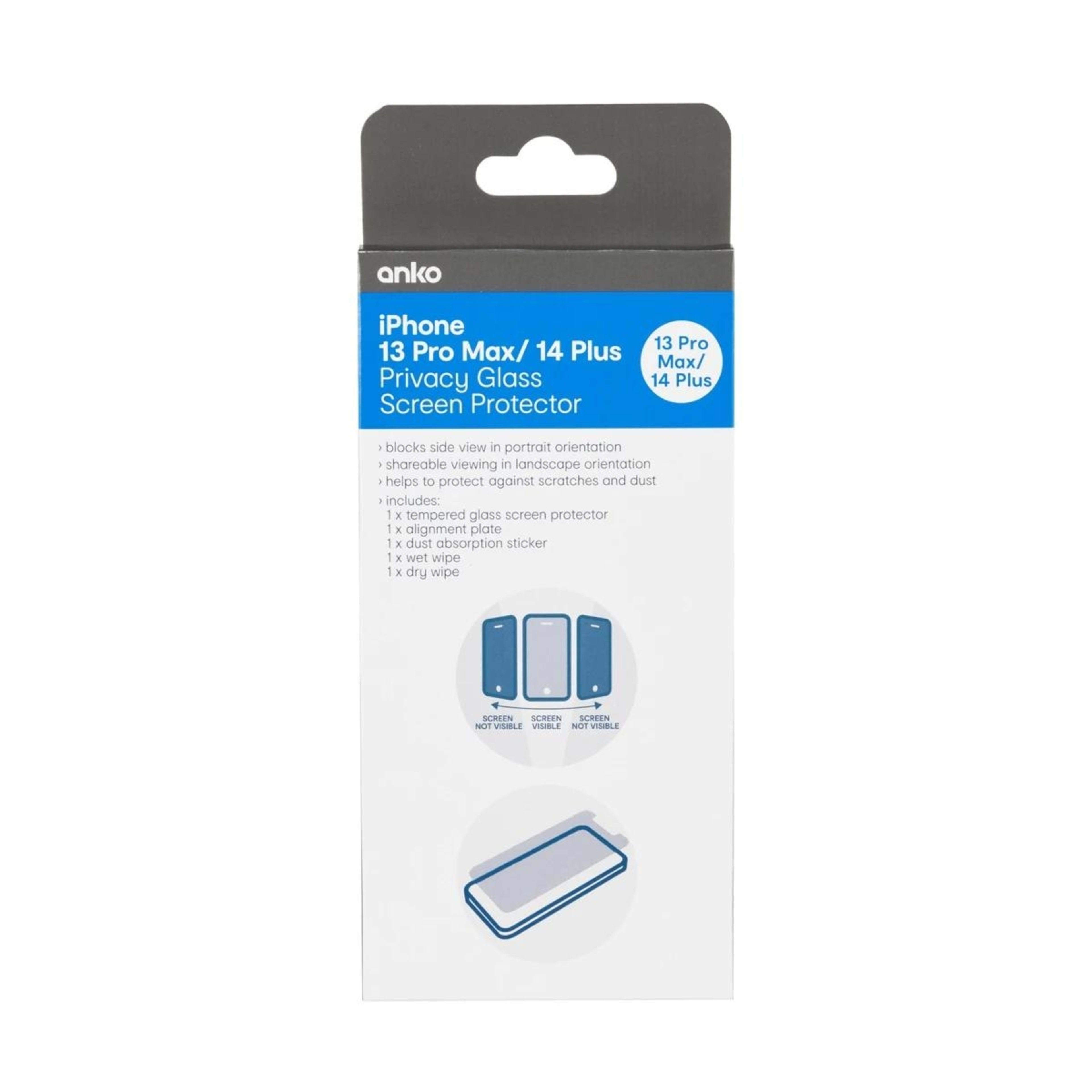 1 iPhone 13 Pro Max/14 Plus Privacy Hardened Glass Screen Protector, 1 of 7