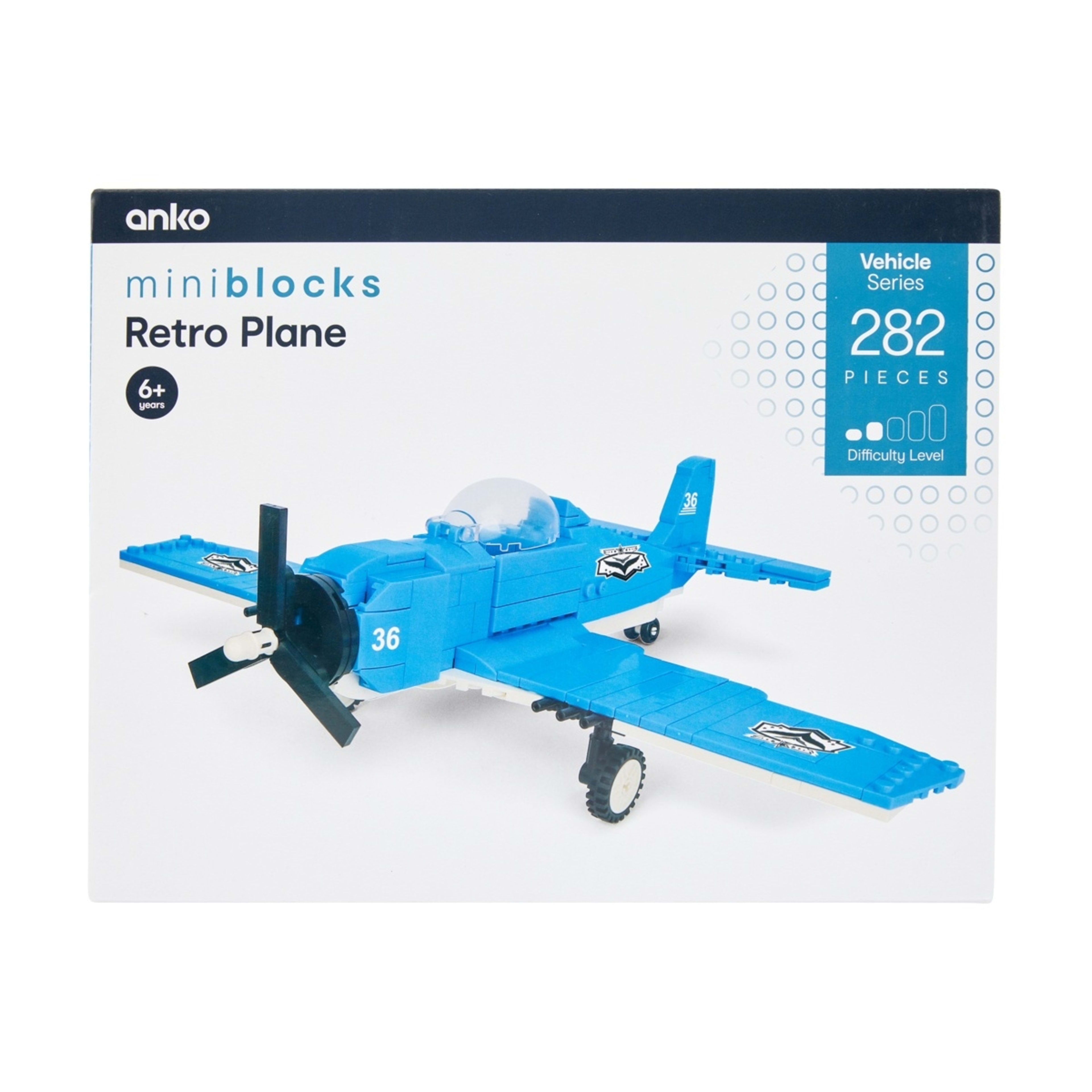 1 282 Piece Mini Blocks Vehicle Series: Retro Plane