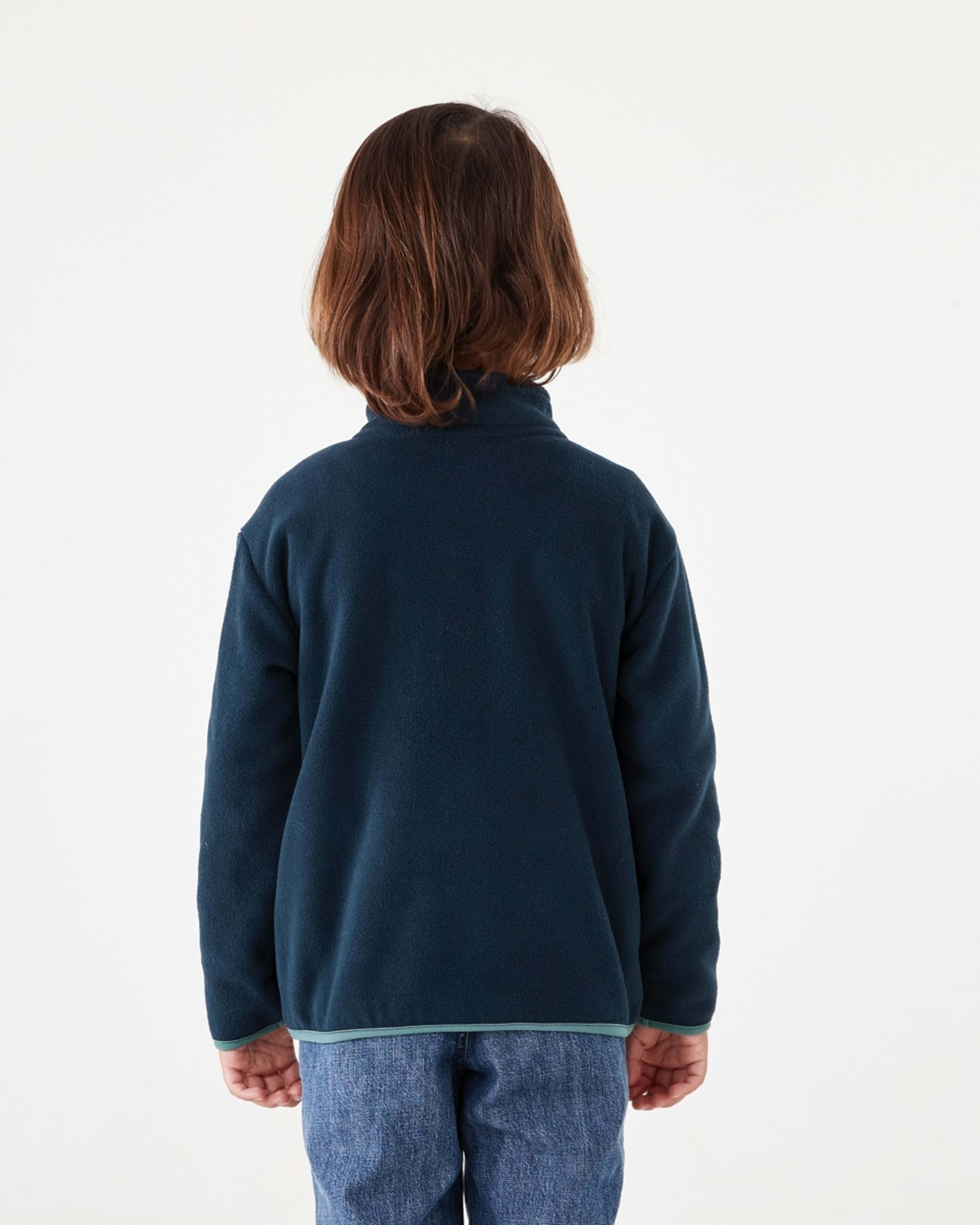 2 Polar Fleece Quarter Zip Sweatshirt Dress Navy, 2 of 9