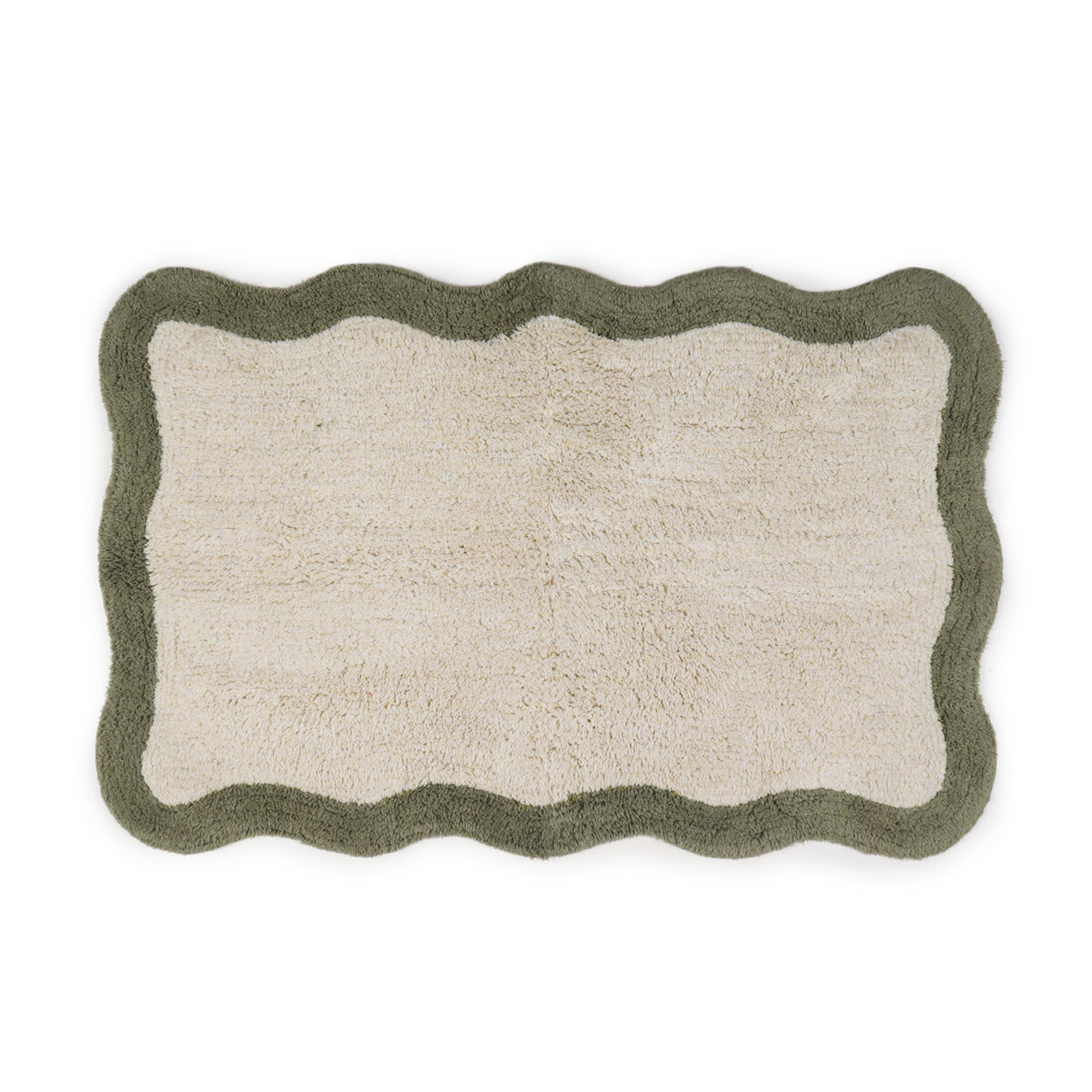 1 Wavy Edge Bath Mat - Green, 1 of 5