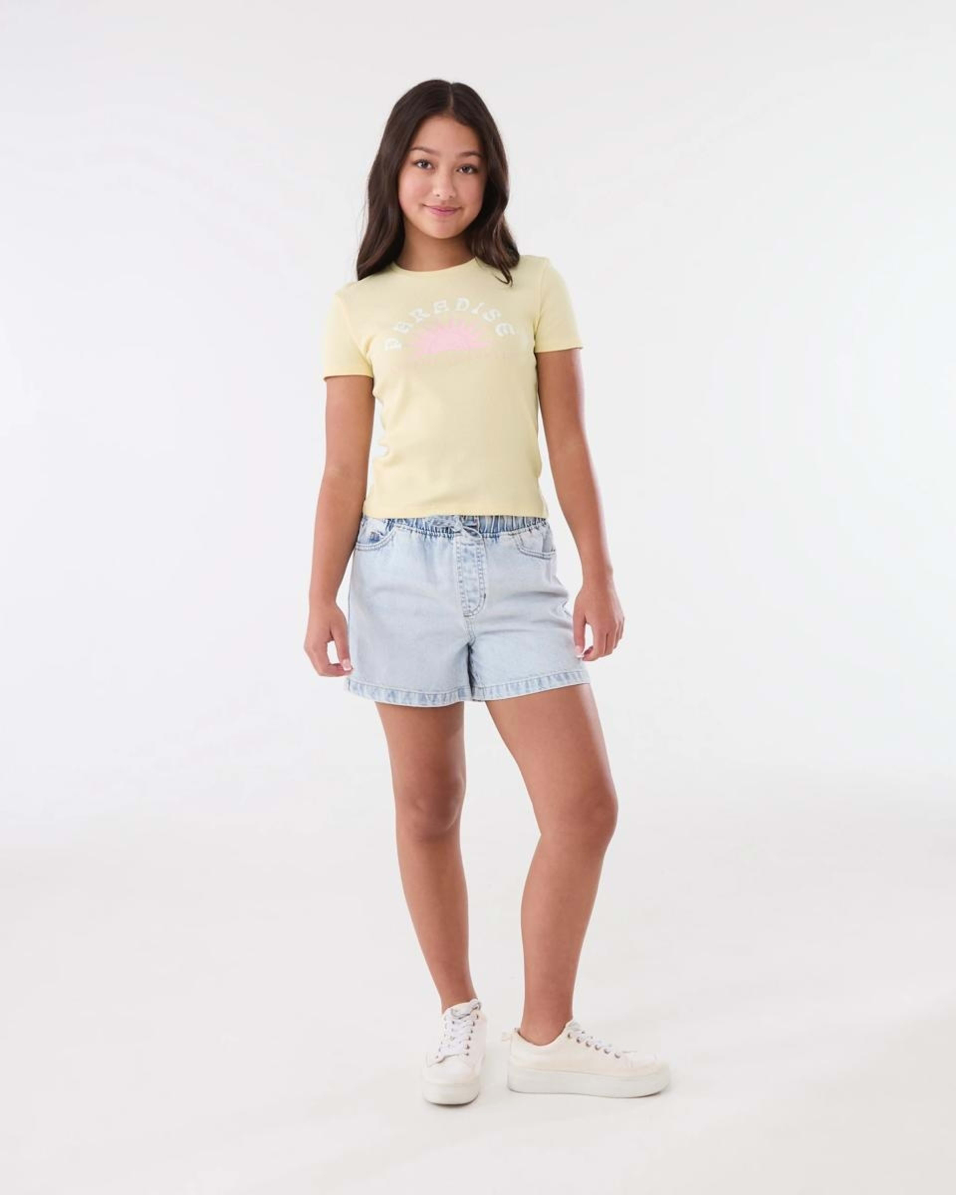 5 Short Sleeve Rib Top PARADISE SUN BUTTER CREAM, 5 of 6