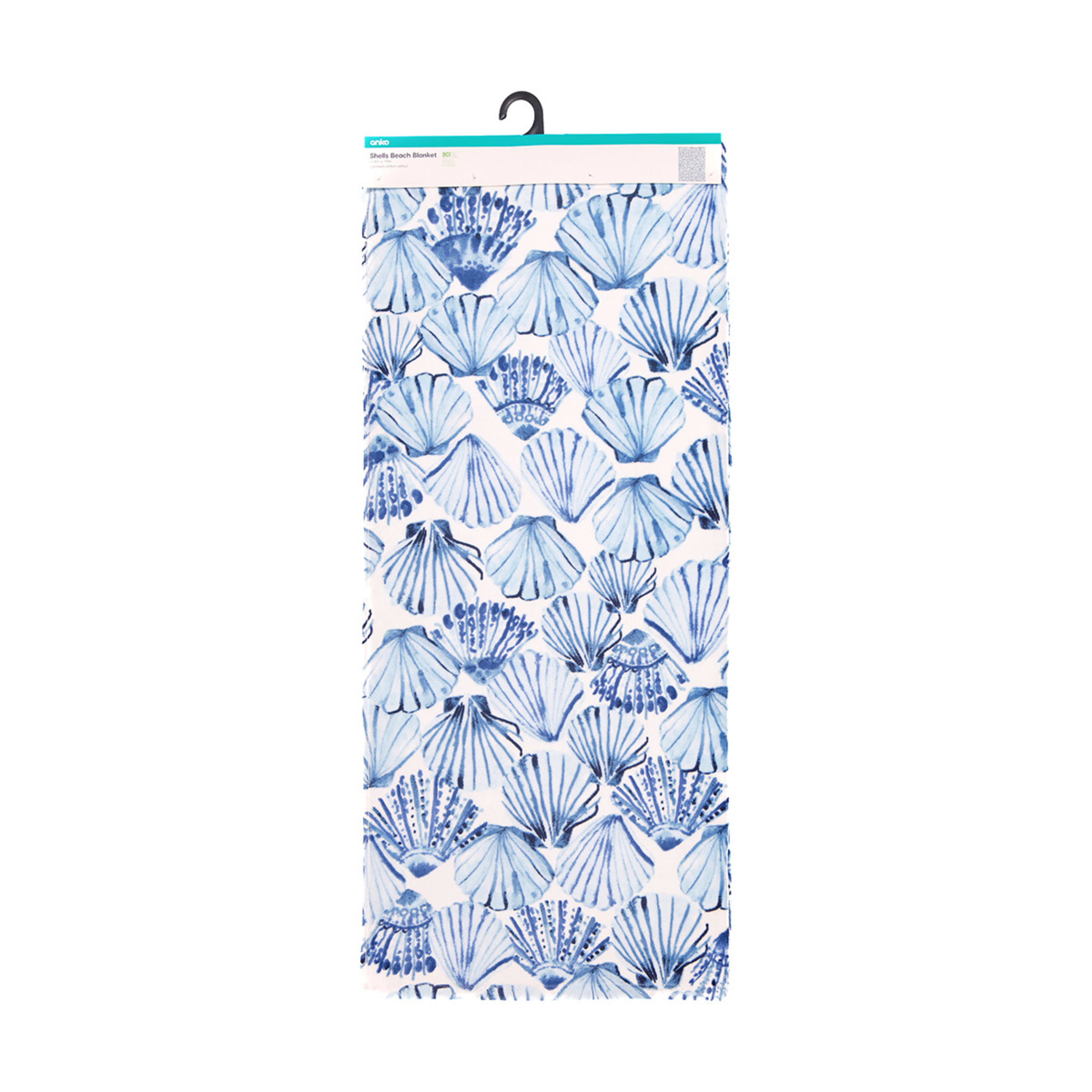 Cotton Velour Beach Blanket Shells Kmart