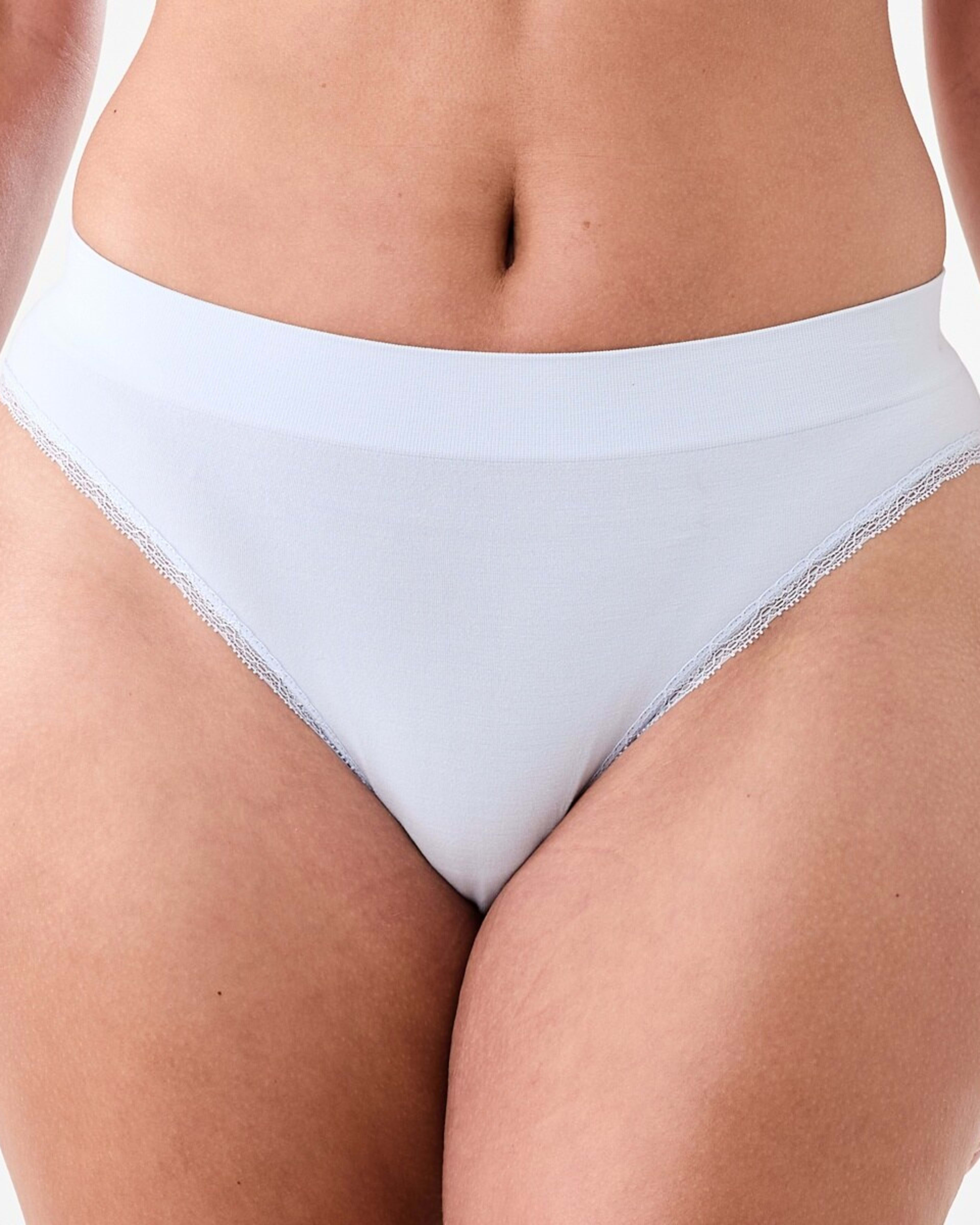 4 3 Pack Seamfree Bamboo Lace Bikini Briefs HALOGEN BLUE, SILVER MARLE, SHADOW NAVY, 4 of 9