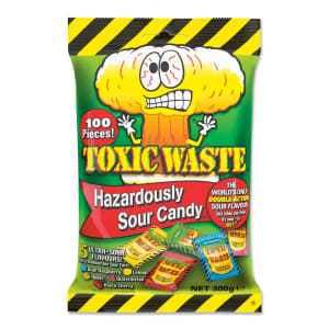 100 Piece Toxic Waste Hazardously Sour Candy Bag 300g - Kmart