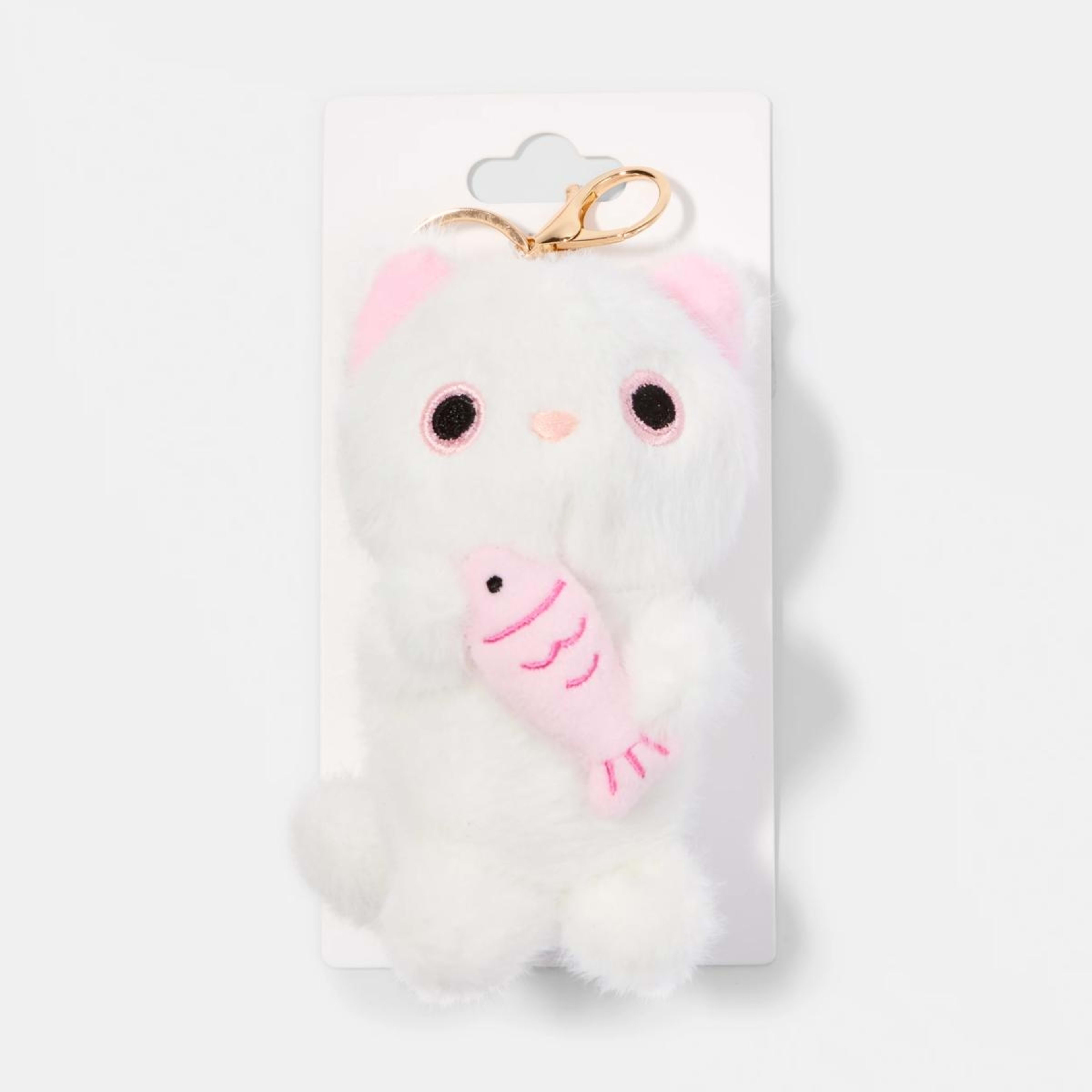 3 Fluffy Cat Charm Keyring - Silver Tone, 3 of 3