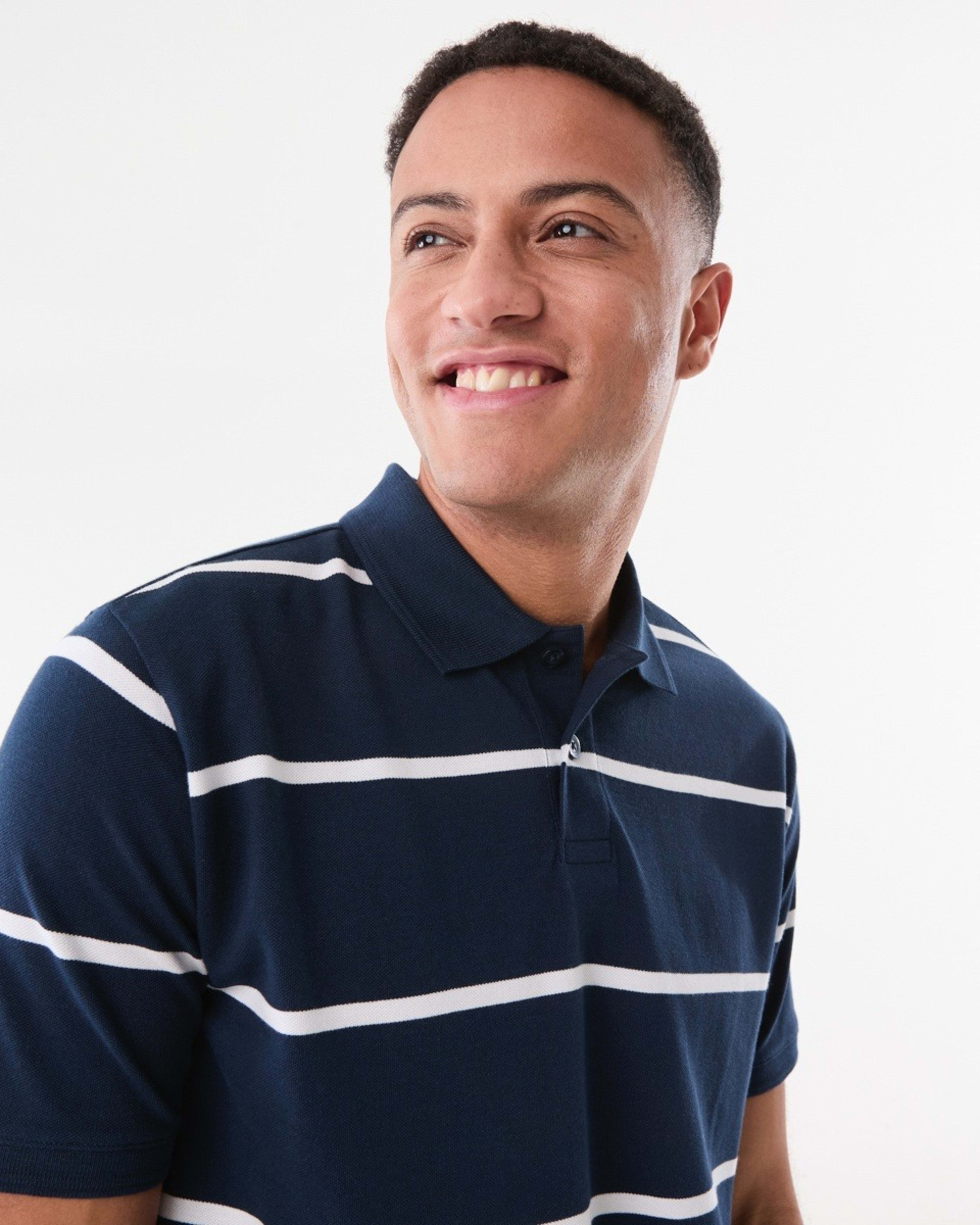 4 Stripe Polo Shirt GIANN STRIPES SPELL NAVY, 4 of 5