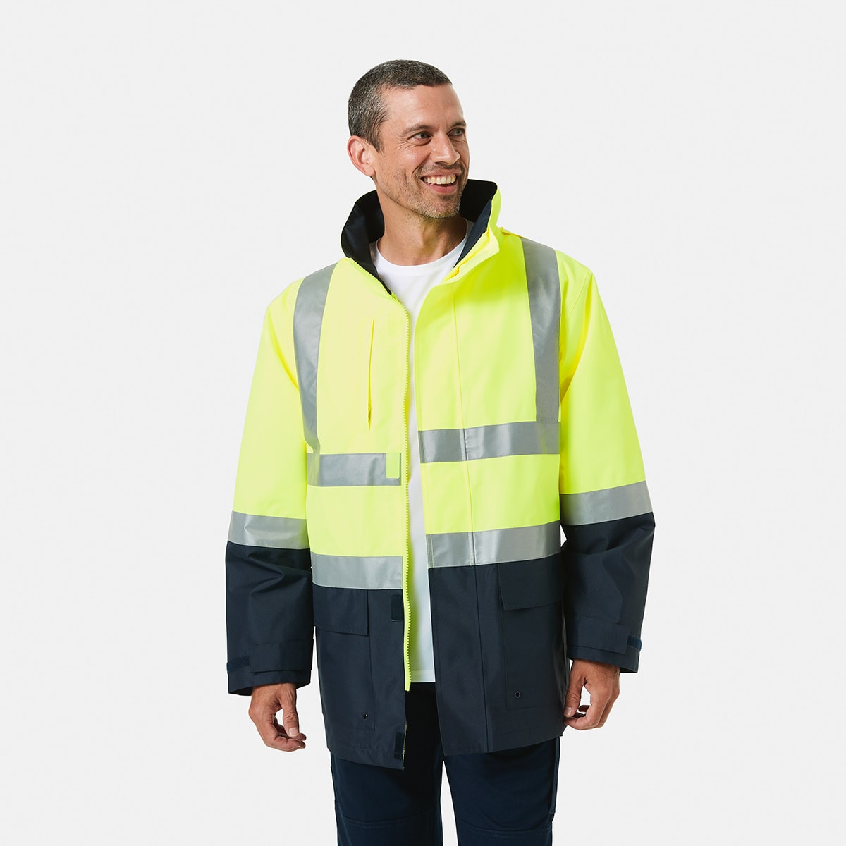 Workwear HiVisibility Wet Weather Jacket Kmart