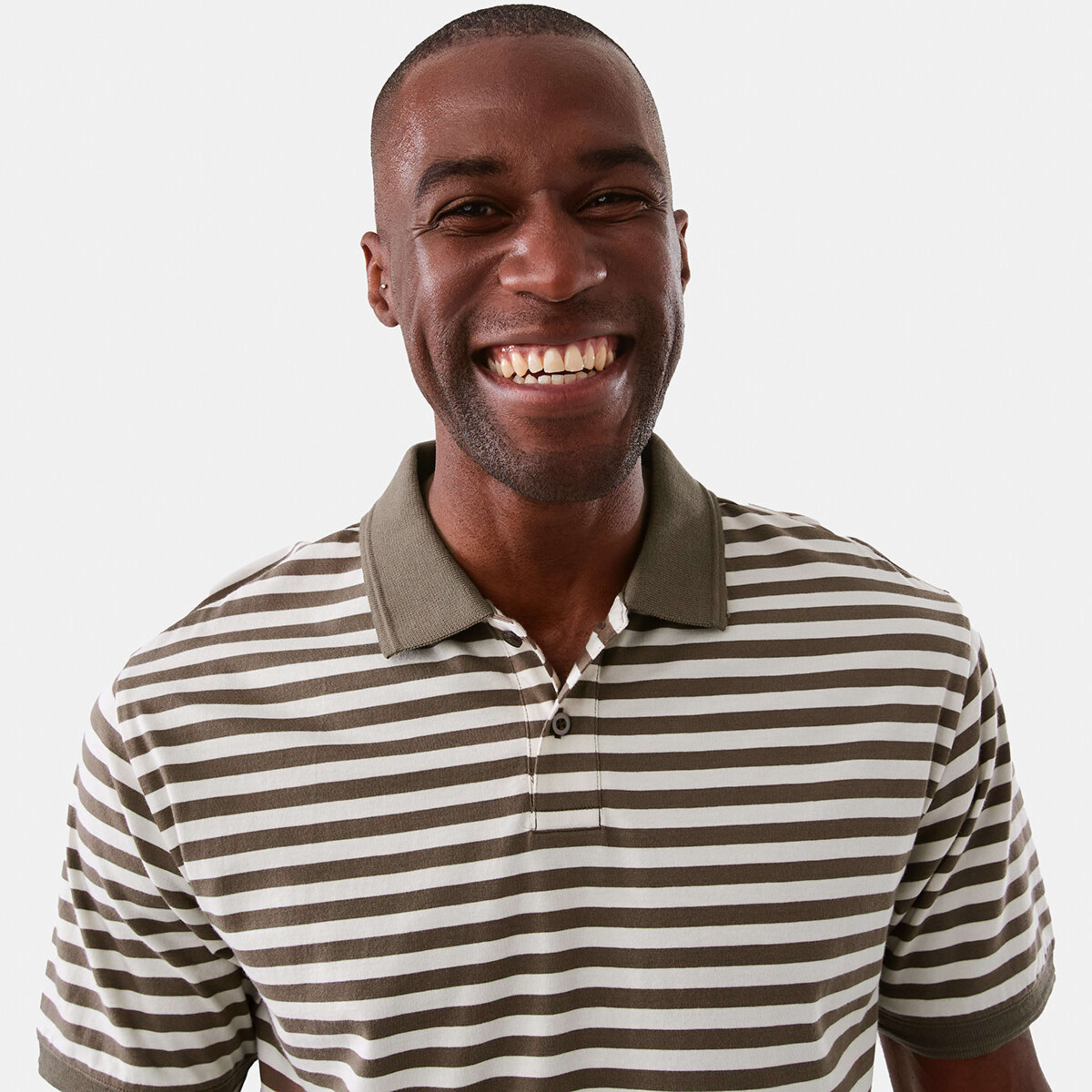 4 Jersey Stripe Polo Shirt Brn Stripe, 4 of 6