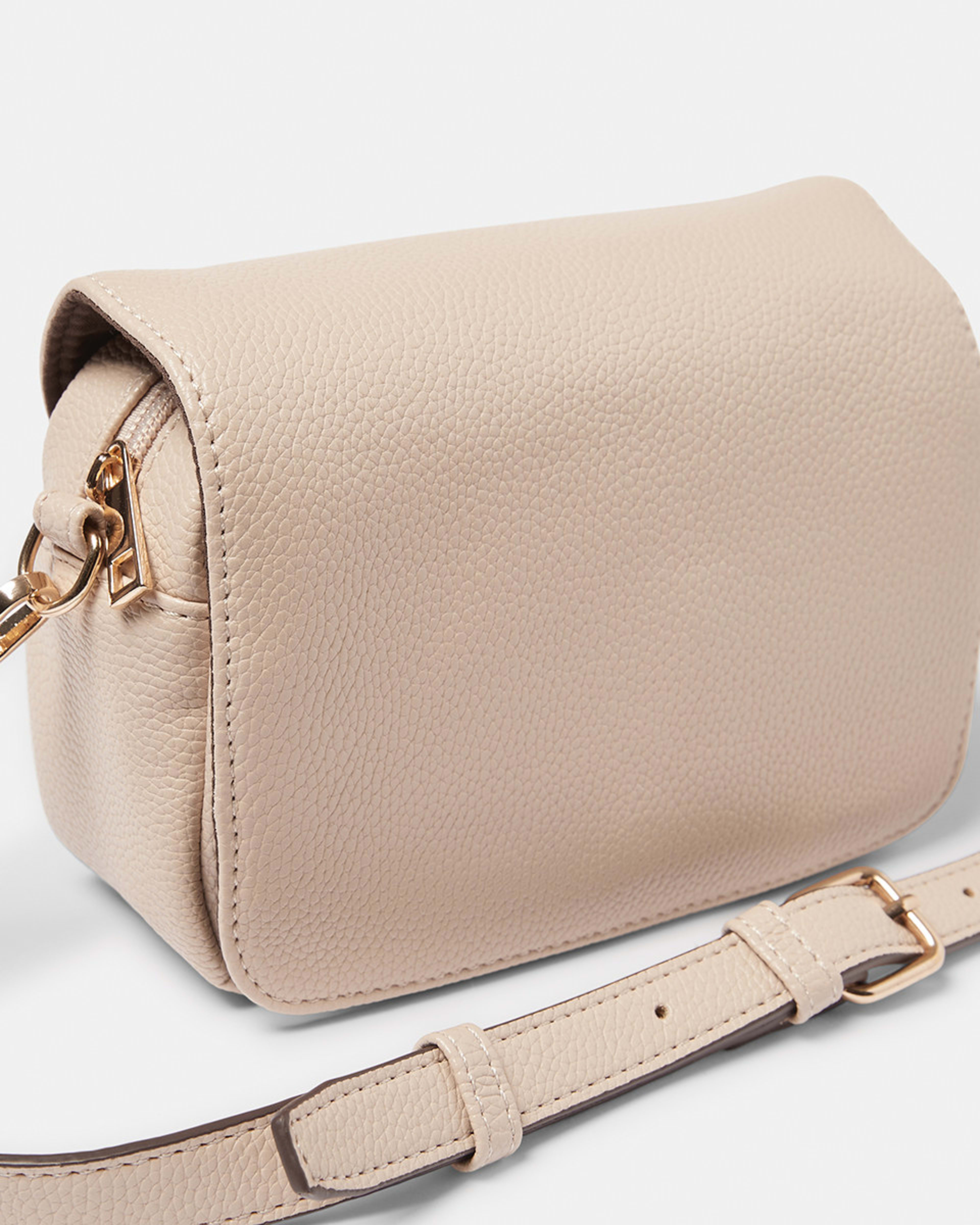 3 Front Flap Crossbody Bag Sand, 3 of 5