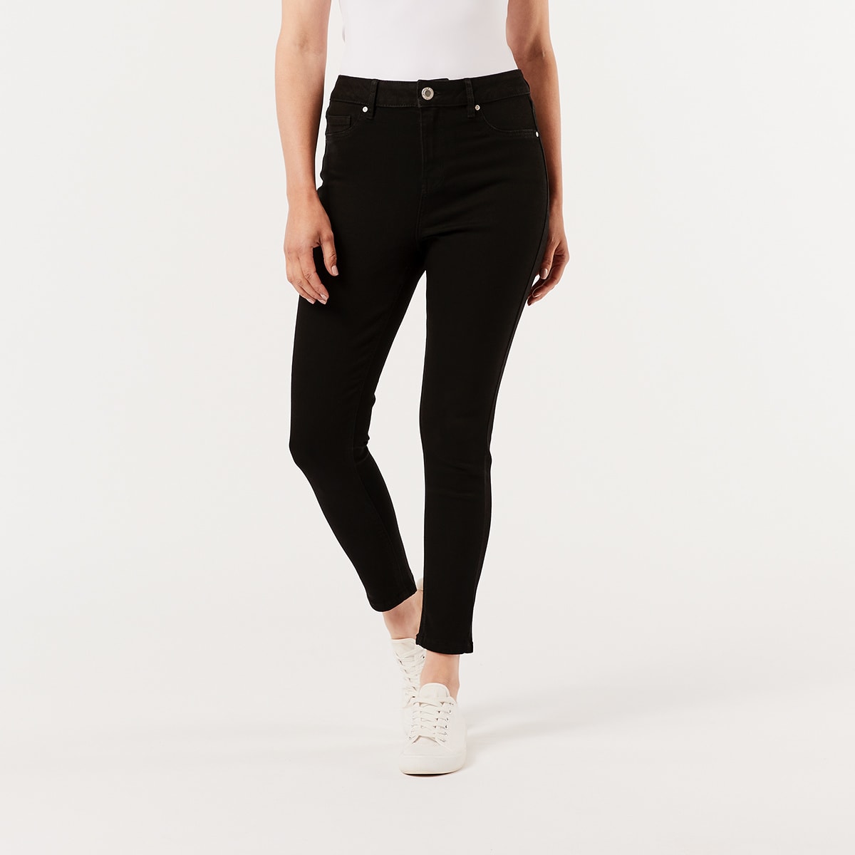 black high waisted ankle jeans