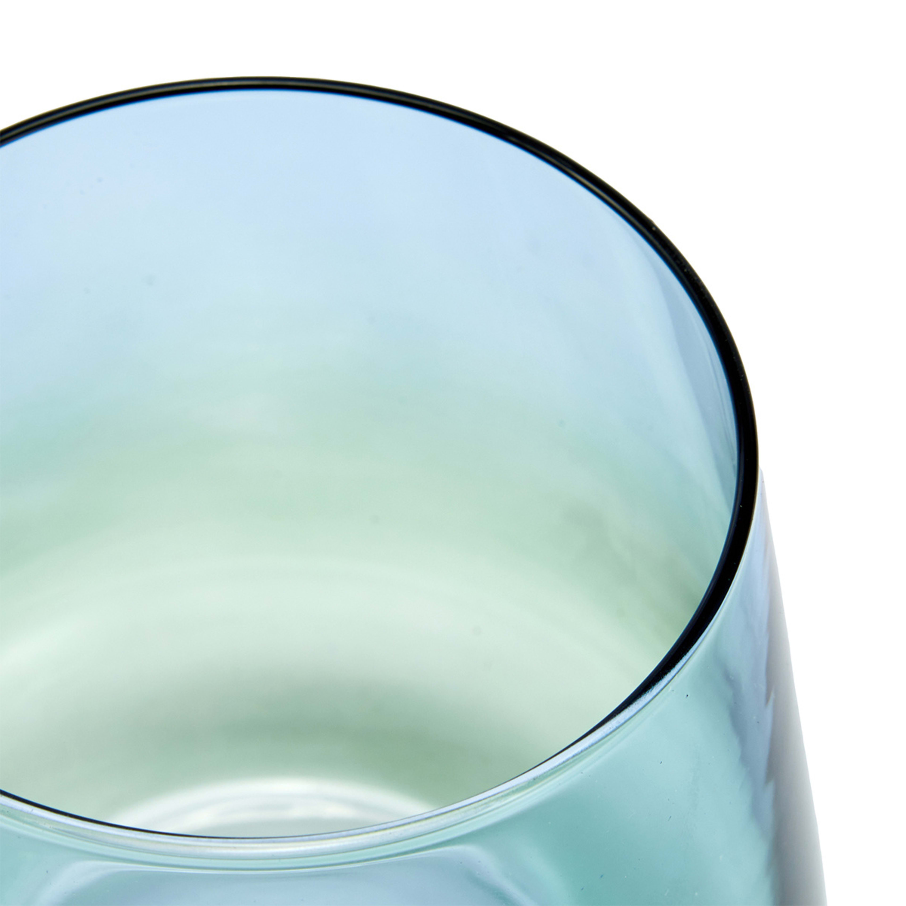 6 Two Tone Blue and Green Stemless Glasses Kmart