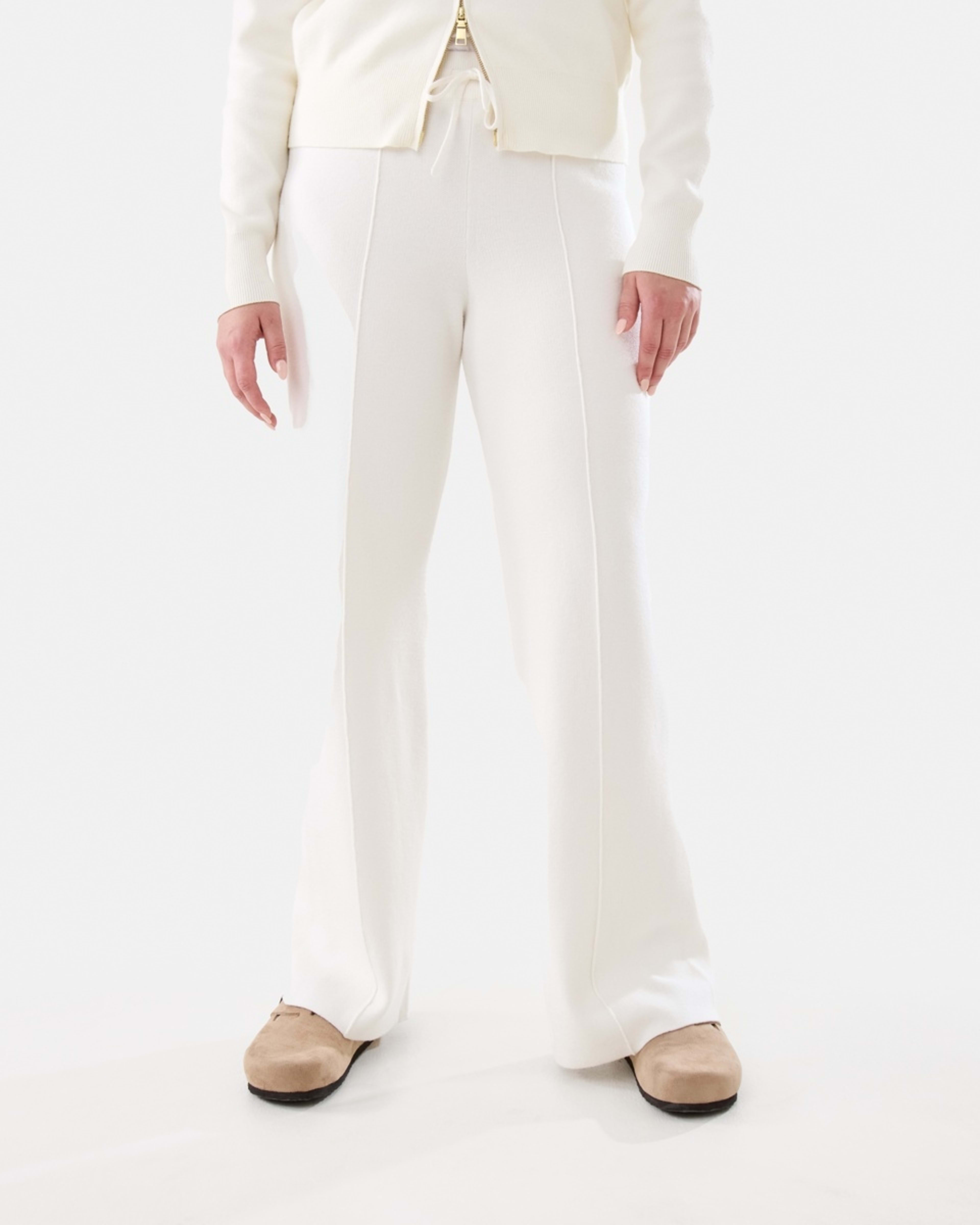 1 Seam Front True Knit Pants Ecru, 1 of 10
