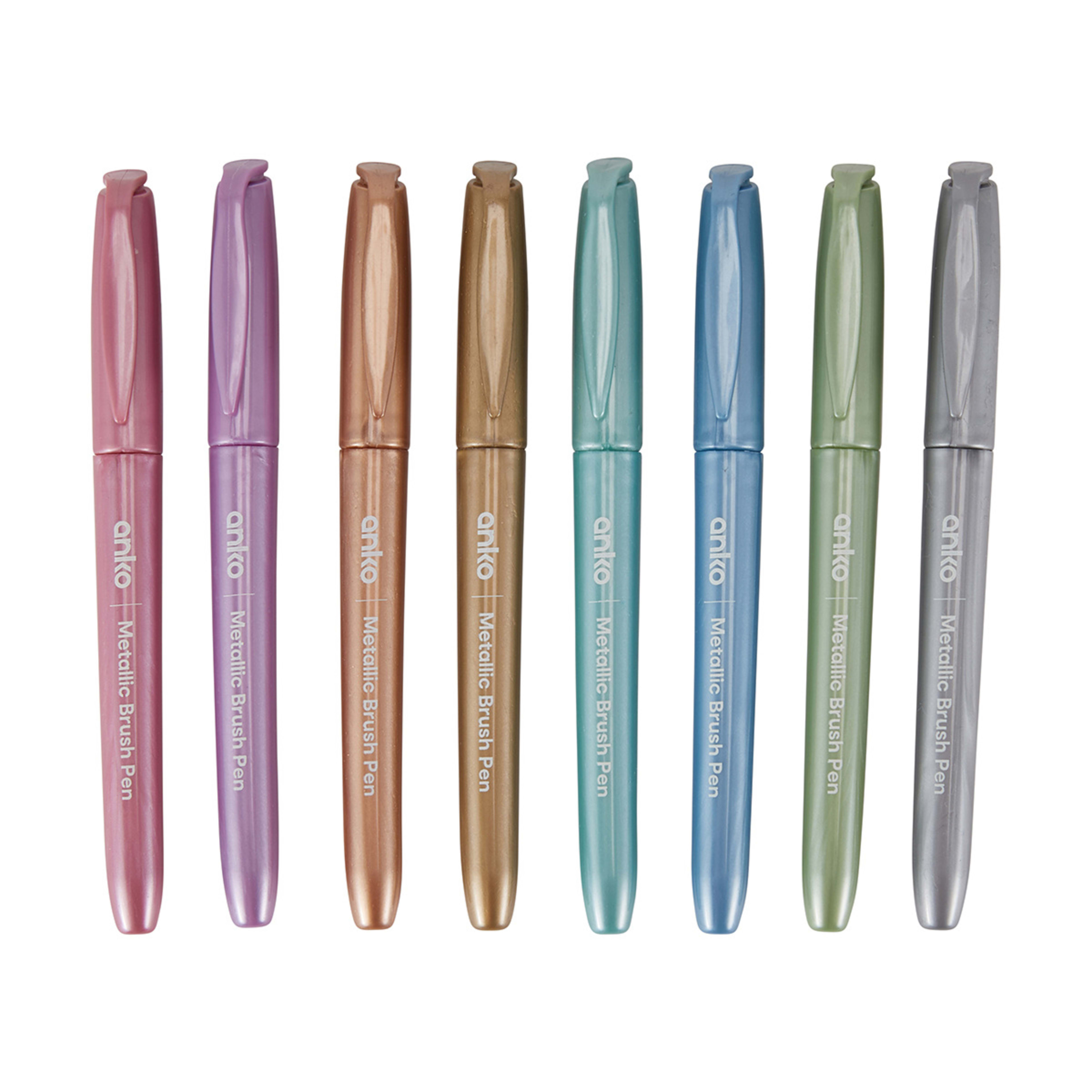 8 Pack Metallic Brush Pens Kmart