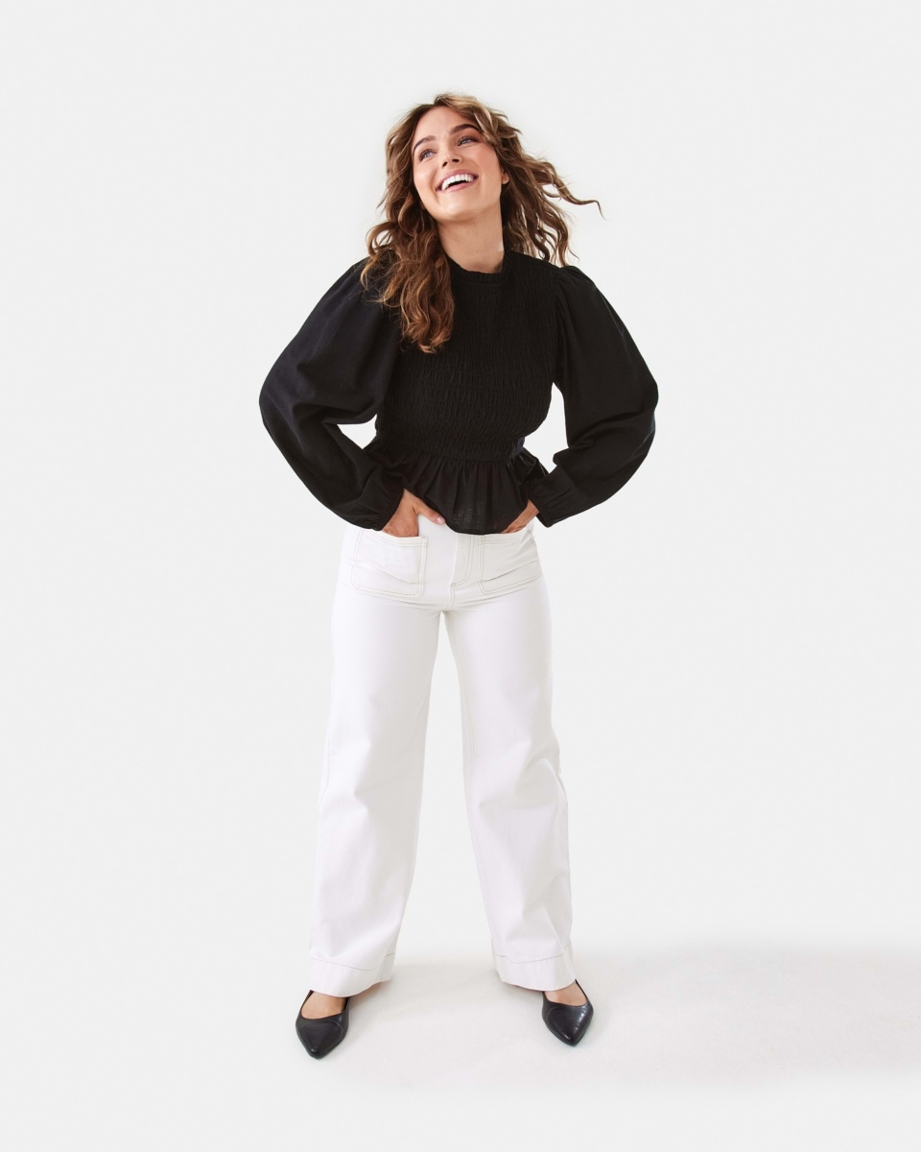 2 Wide Leg Pocket Jeans ECRU DENIM, 2 of 5