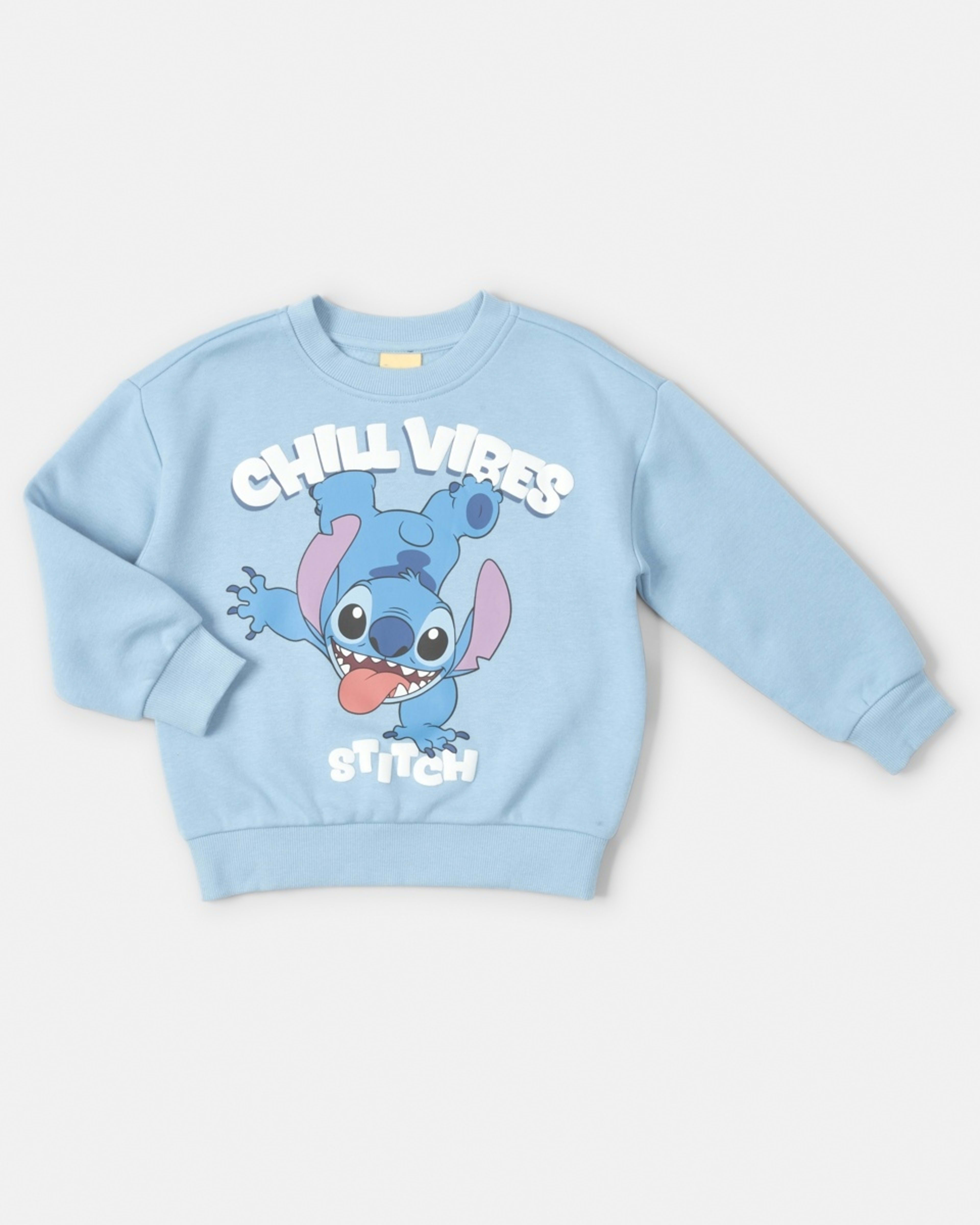 7 Disney Lilo & Stitch License Oversized Print Crew Neck Sweatshirt Lilo Stitch Chill Vibes, 7 of 8