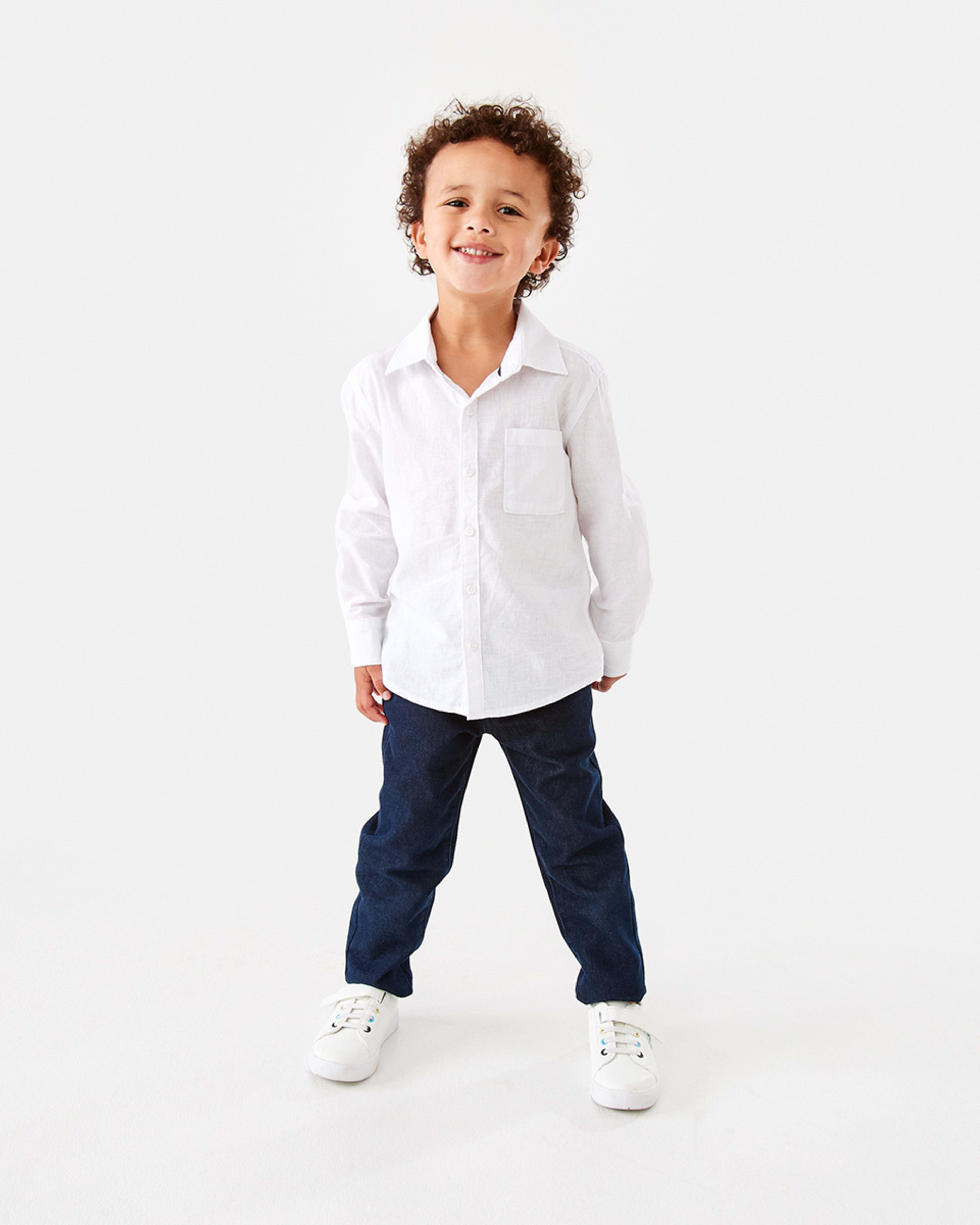 6 Long Sleeve Linen Shirt White, 6 of 9