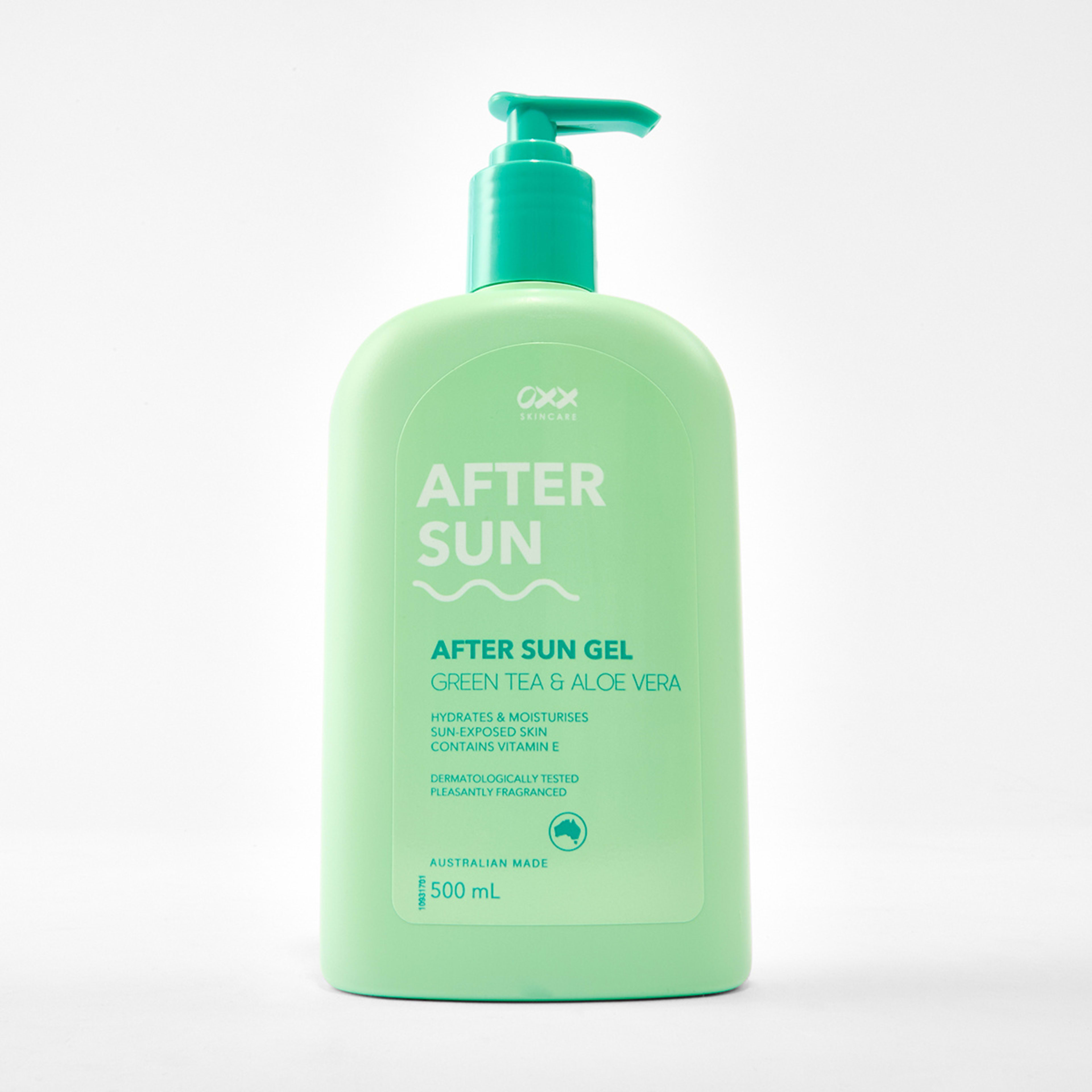 1 OXX Skincare After Sun Gel 500ml - Green Tea, Aloe Vera and Vitamin E