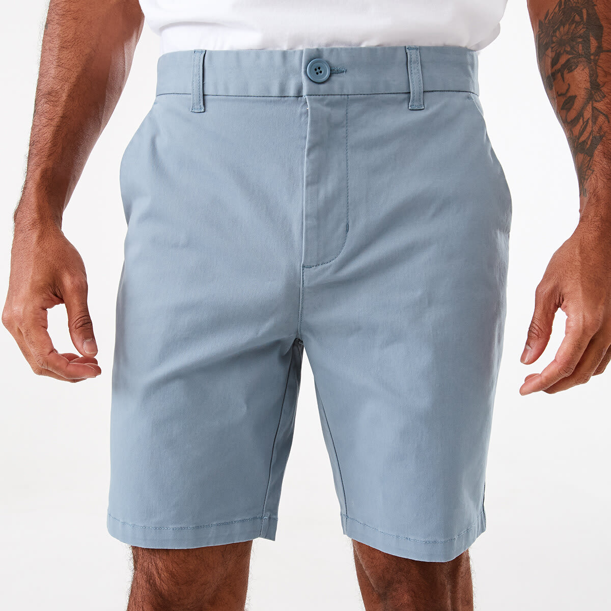 Fixed Waist Slim Stretch Chino Shorts Kmart