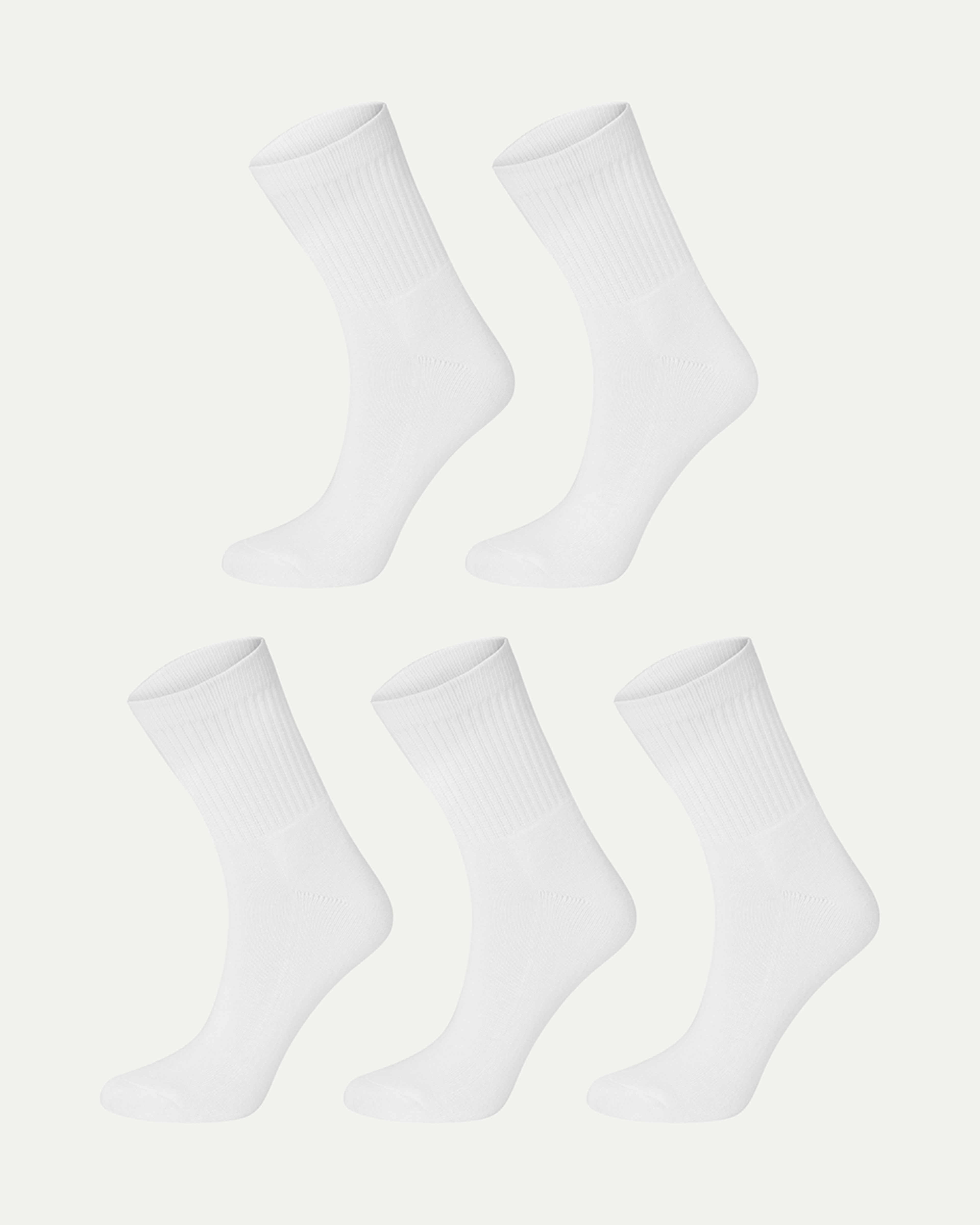 1 5 Pack Quarter Crew Socks WHITE