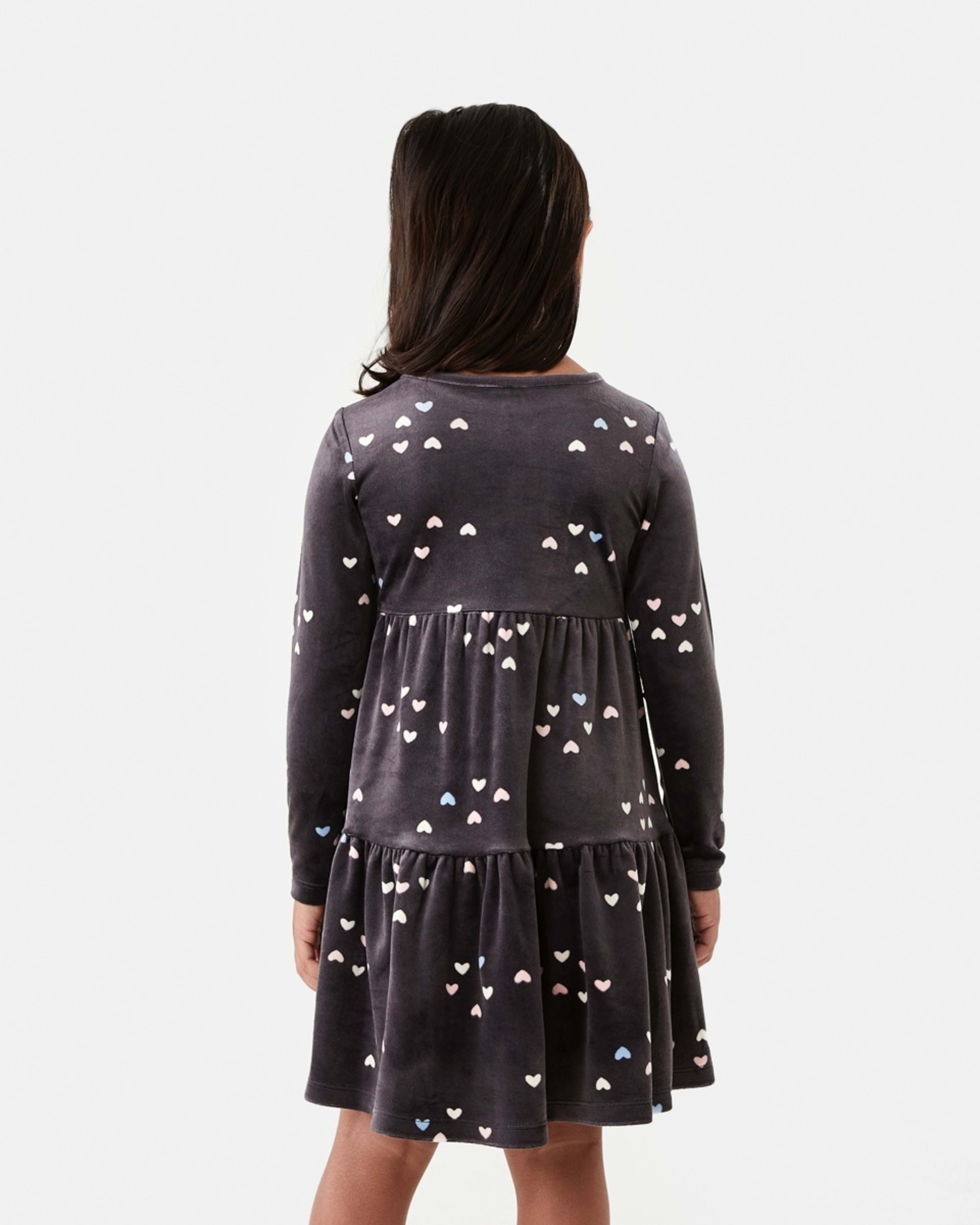 2 Long Sleeve Velour Tier Dress Hearts, 2 of 9