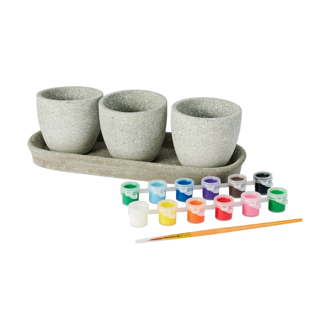 17 Piece Paint Your Own 3 Pack Flower Pots Kmart