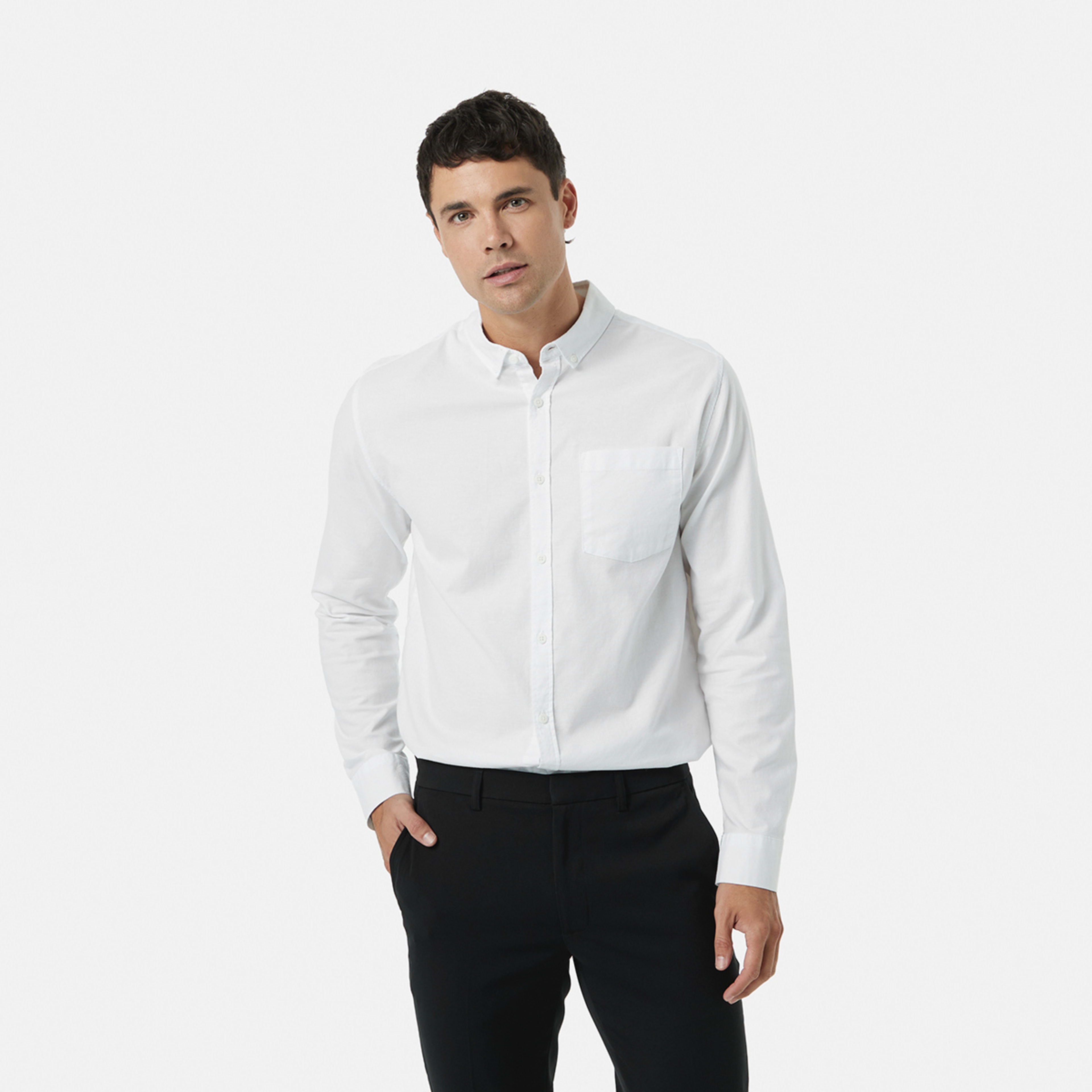 1 Long Sleeve Stretch Oxford Shirt White, 1 of 6