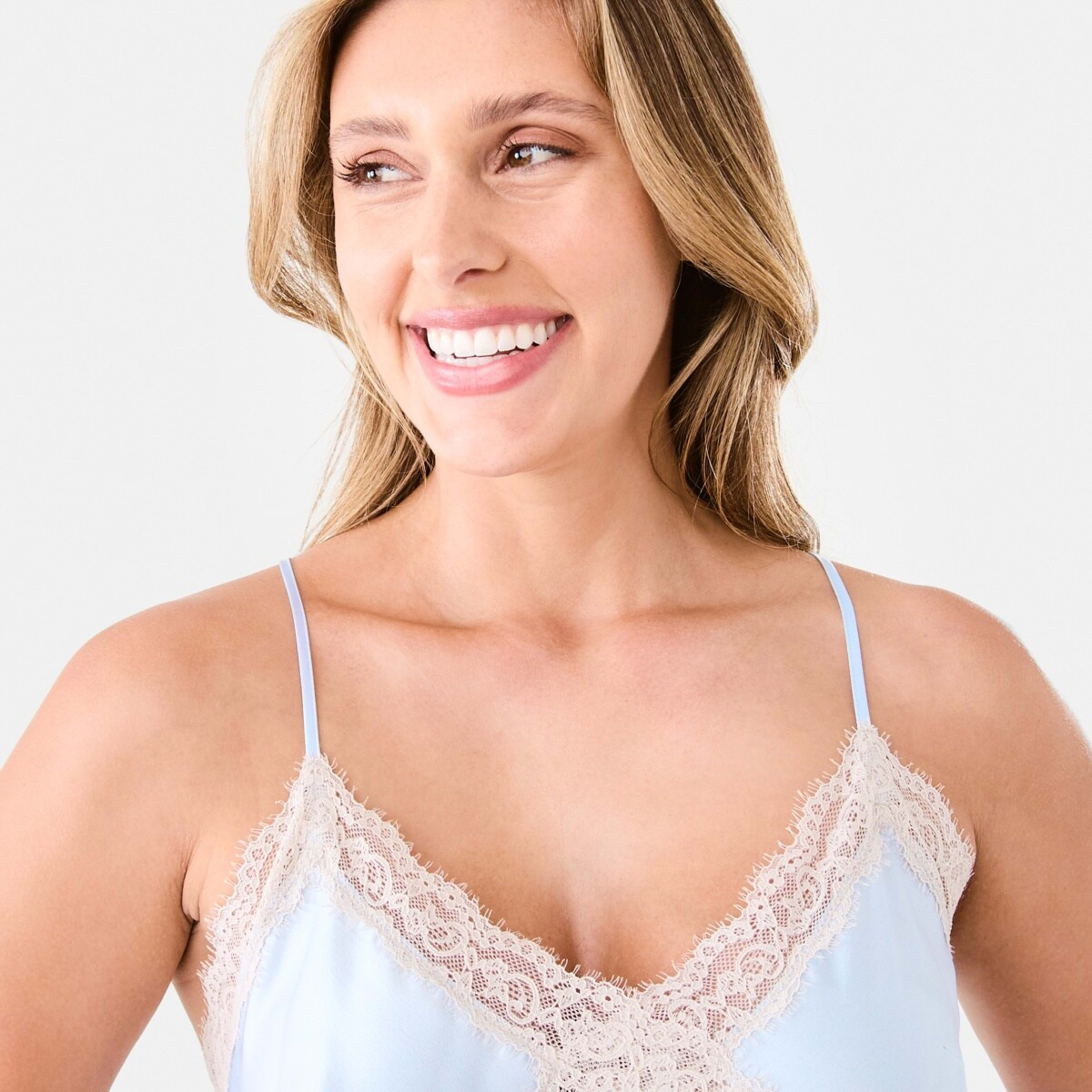 4 Midi Satin Nightie Halo Blue, 4 of 8