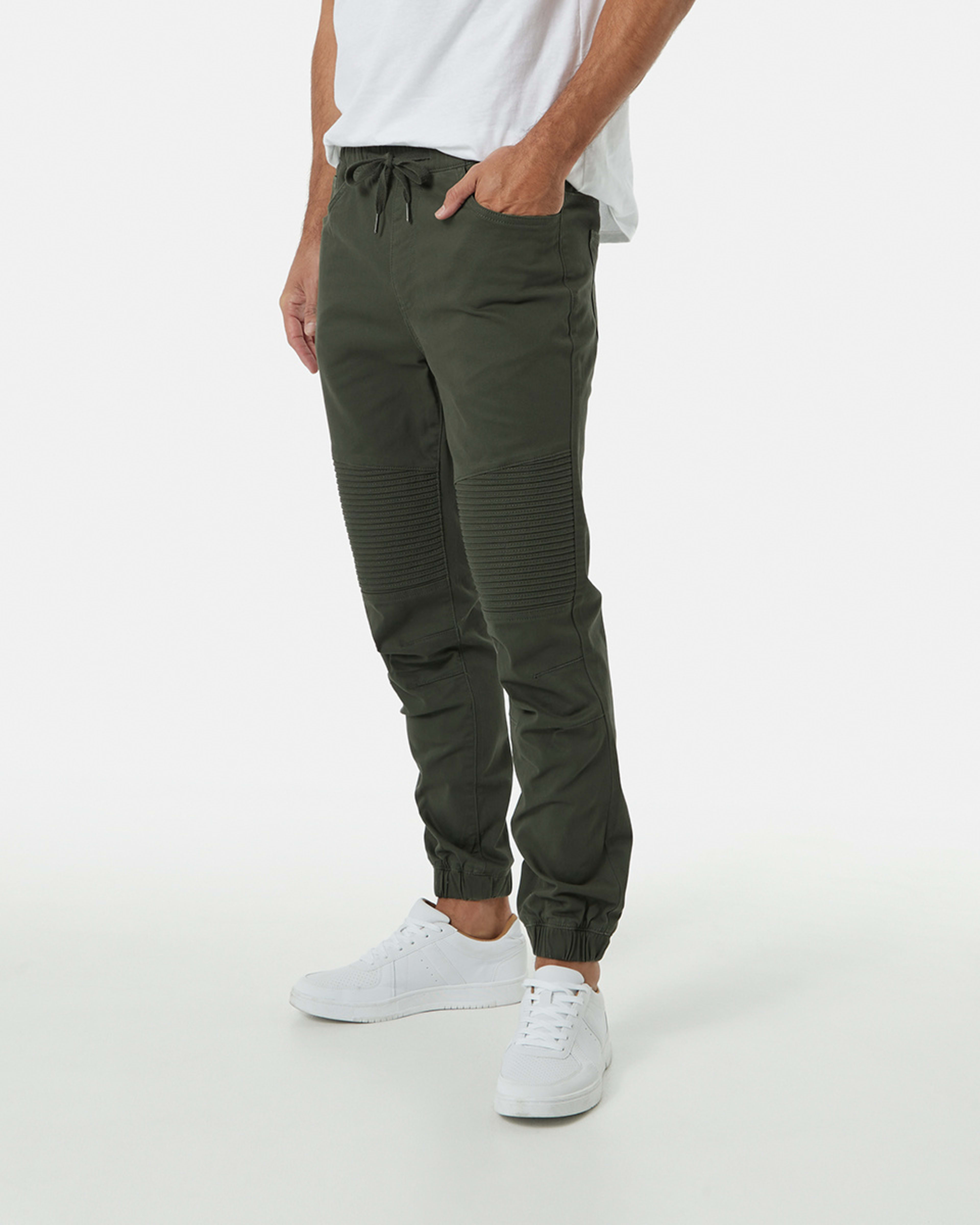 2 Elastic Waist Moto Joggers Grn Khaki, 2 of 6