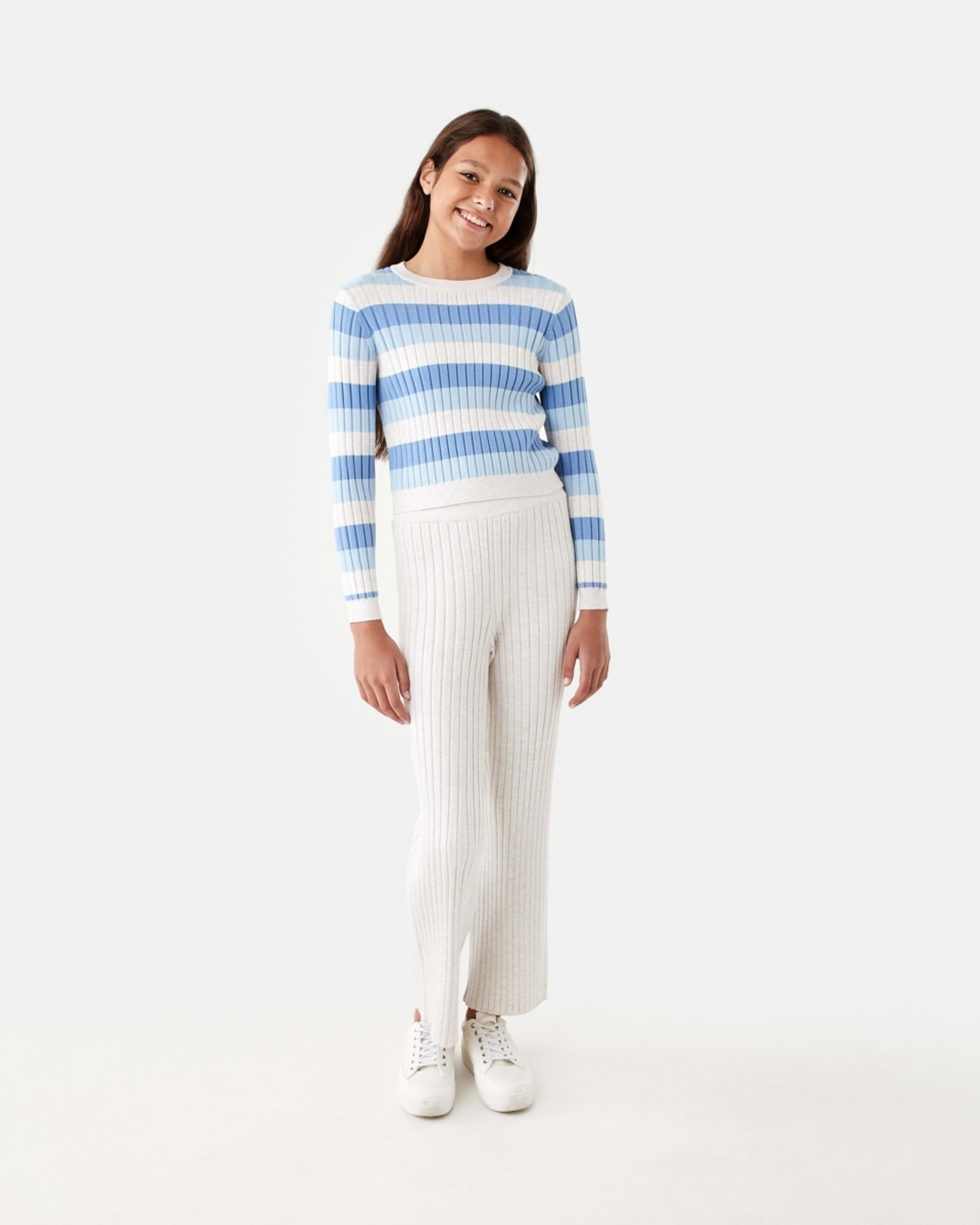5 Long Sleeve Rib Knit Top Stripe, 5 of 8