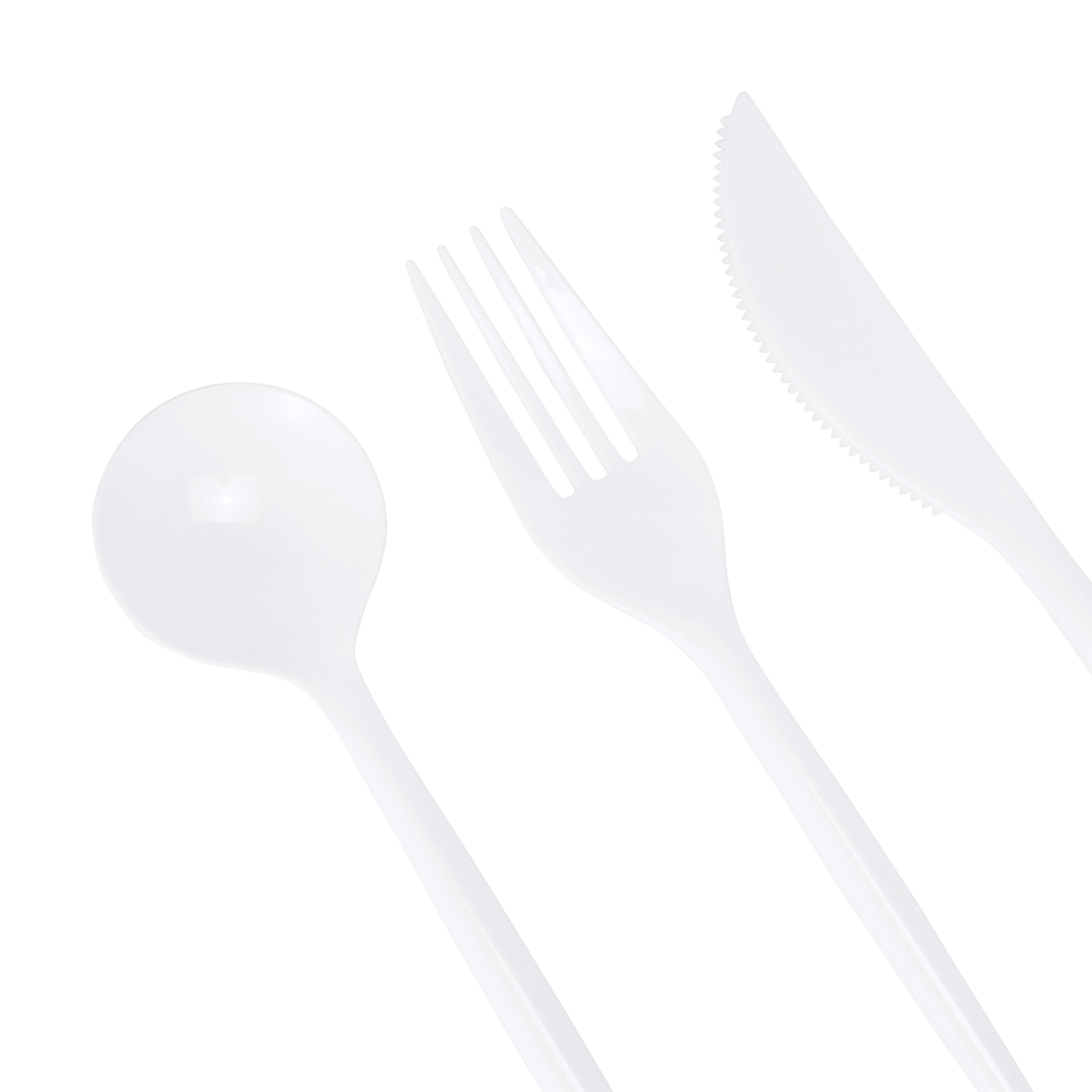 2 150 Piece Reusable White Plastic Cutlery Set, 2 of 5