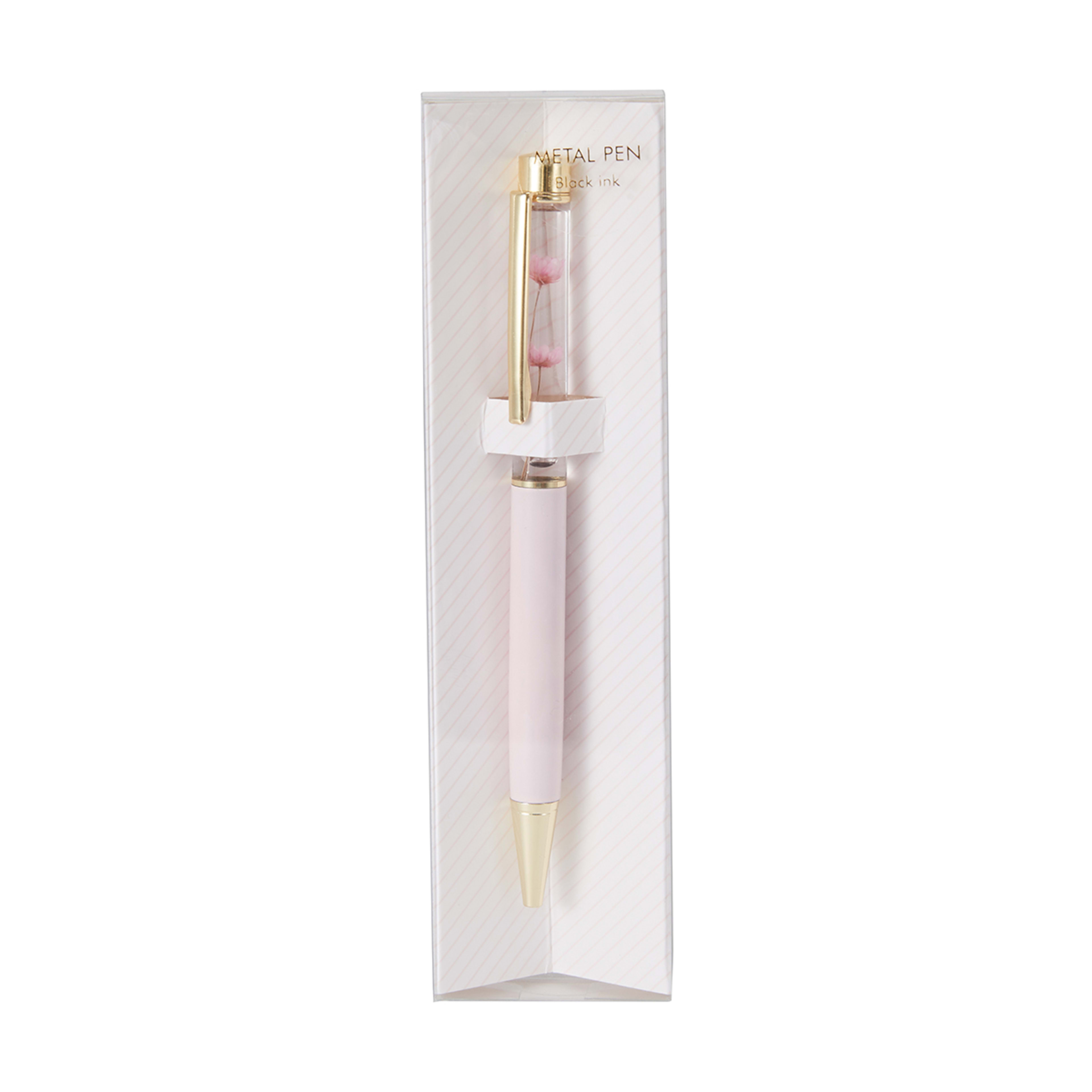 Metal Pen Floating Flower Pink Kmart
