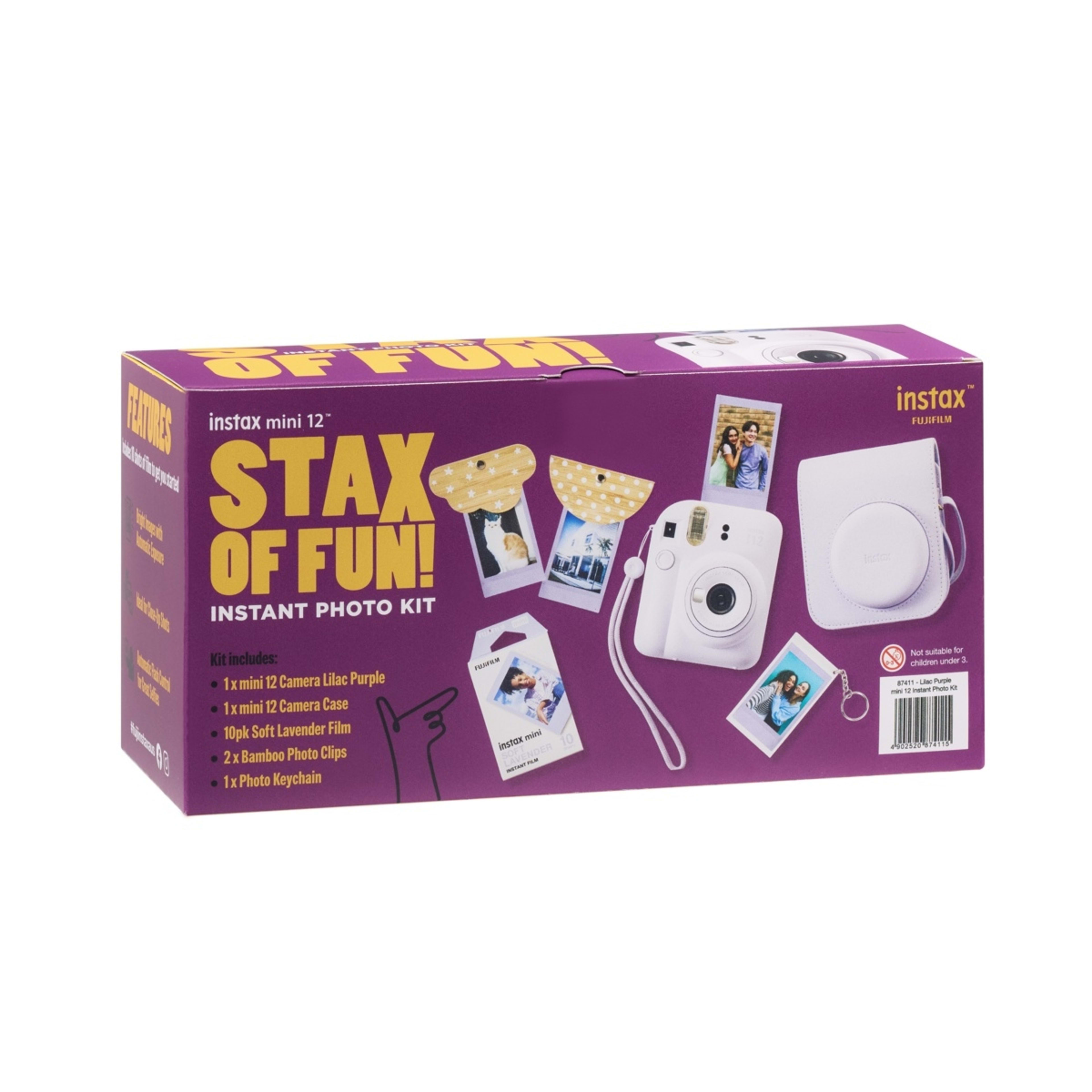 1 Fujifilm Instax Mini 12 Stax of Fun Instant Photo Kit - Lilac