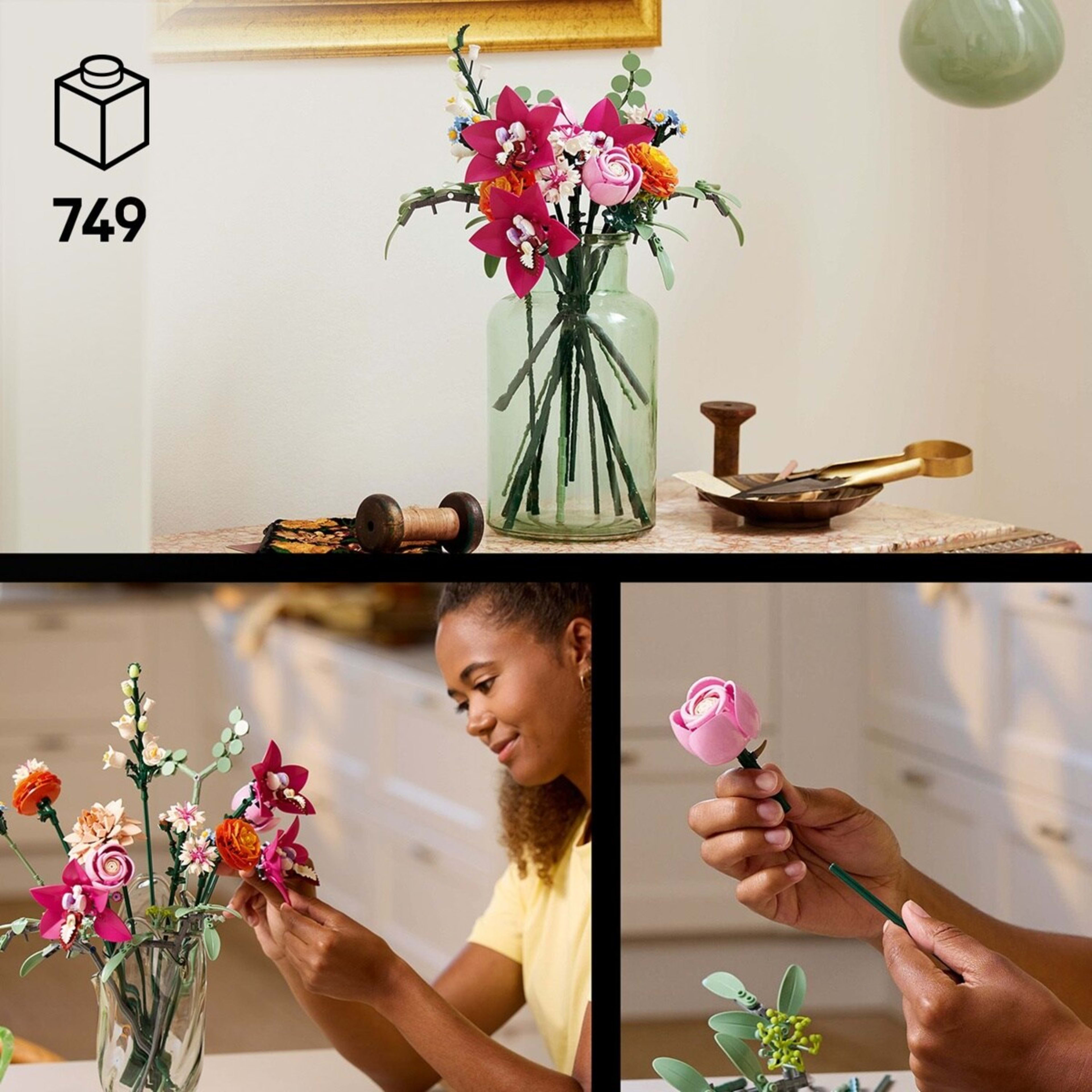 4 LEGO Botanicals Pretty Pink Flower Bouquet 10342, 4 of 10