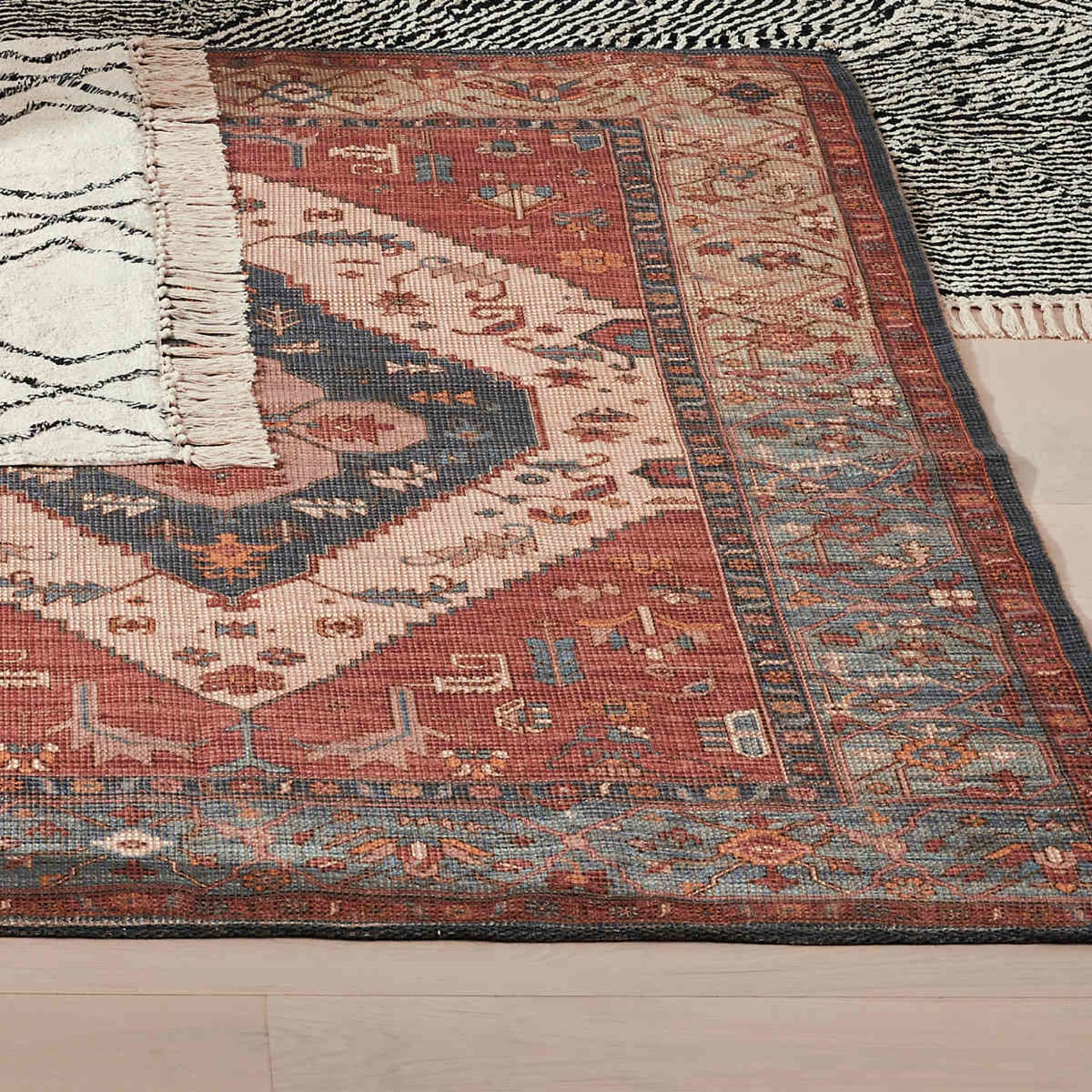 Cleo Rug Red, Large 235cm x 160cm Kmart