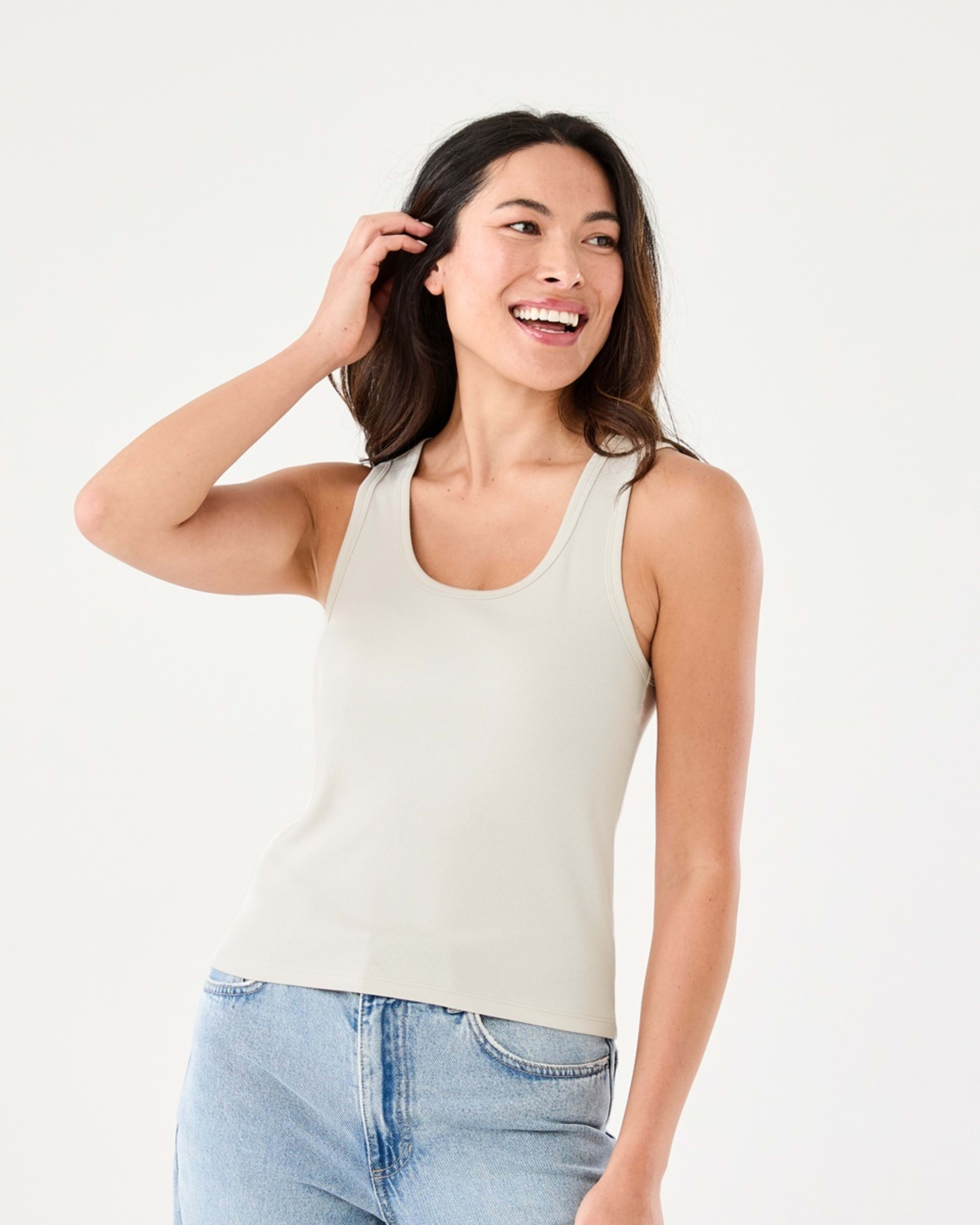1 Sleeveless Rib Tank NATURAL BEIGE