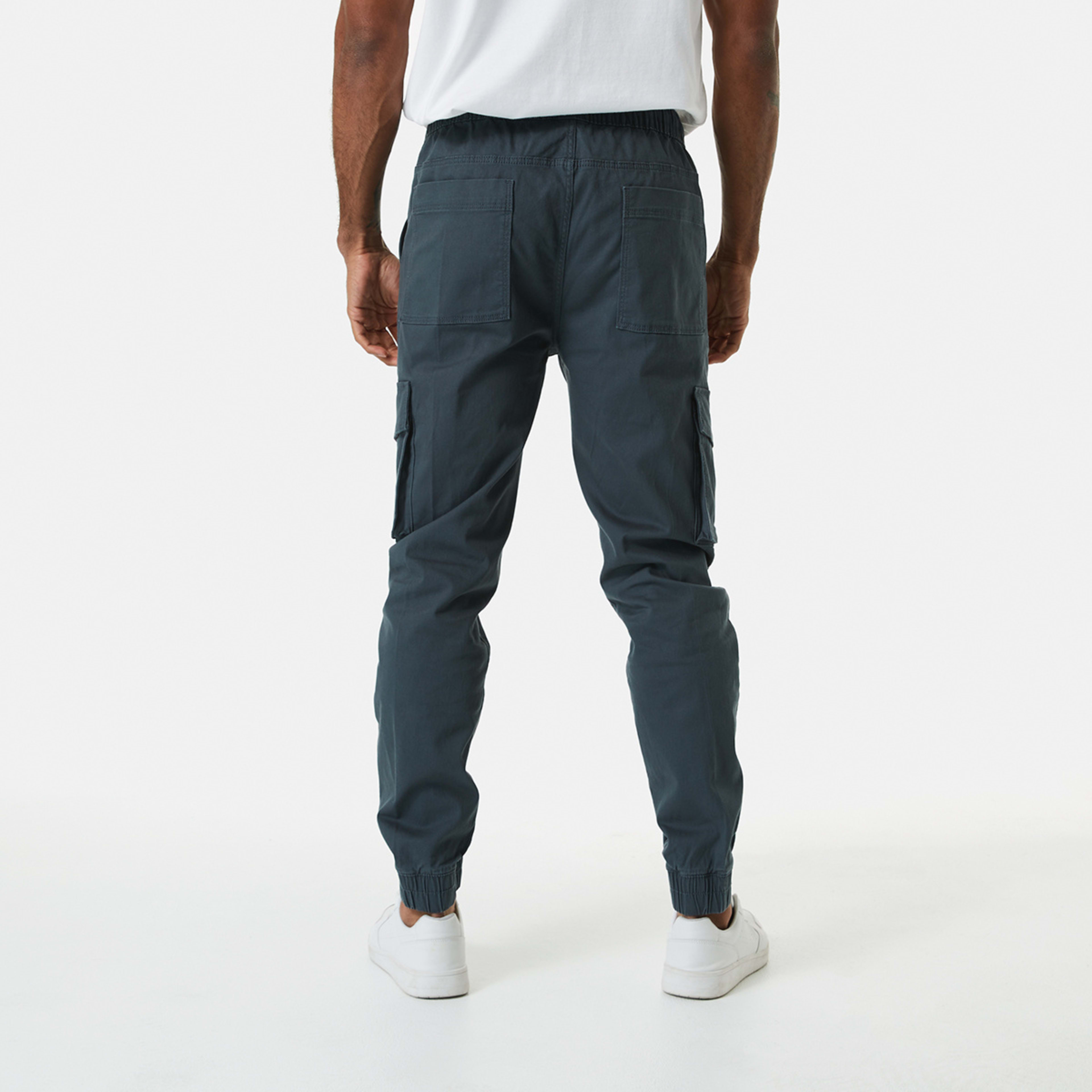 3 Elastic Waist and Cuffed Cargo Pants Volcanic Rock, 3 of 6