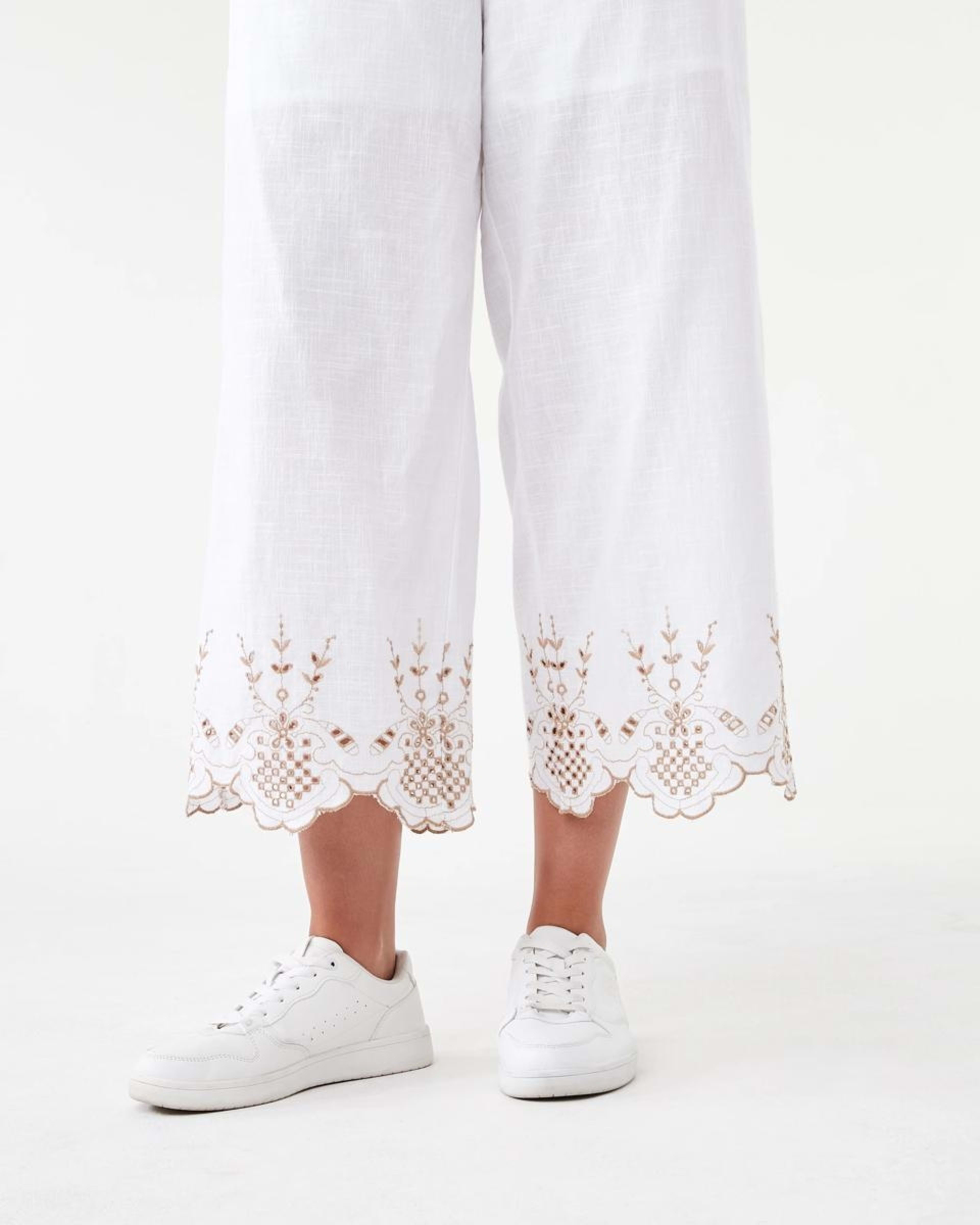 6 Embroidered Hem Pants White, 6 of 6