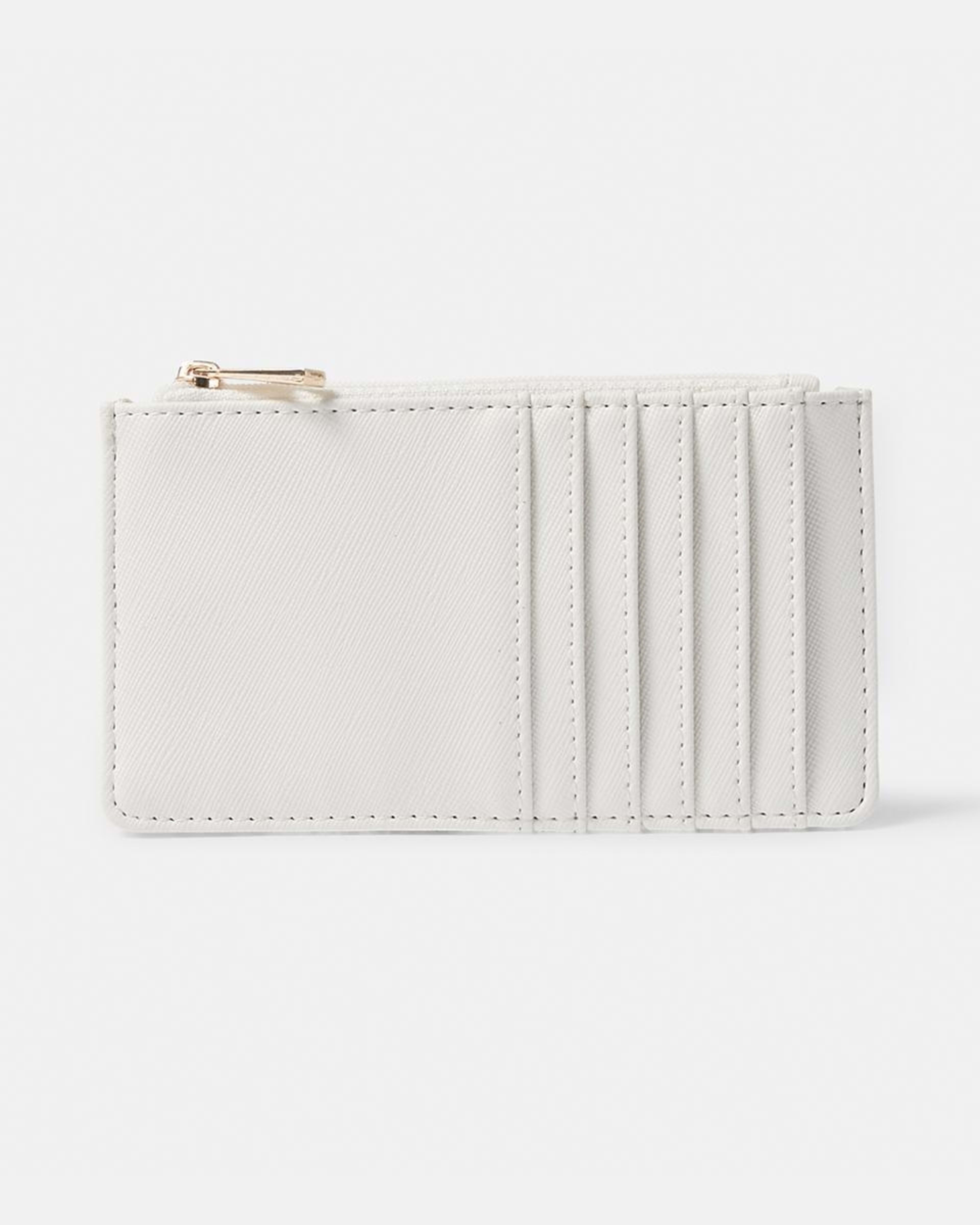 1 Zip Card Purse Fawn White