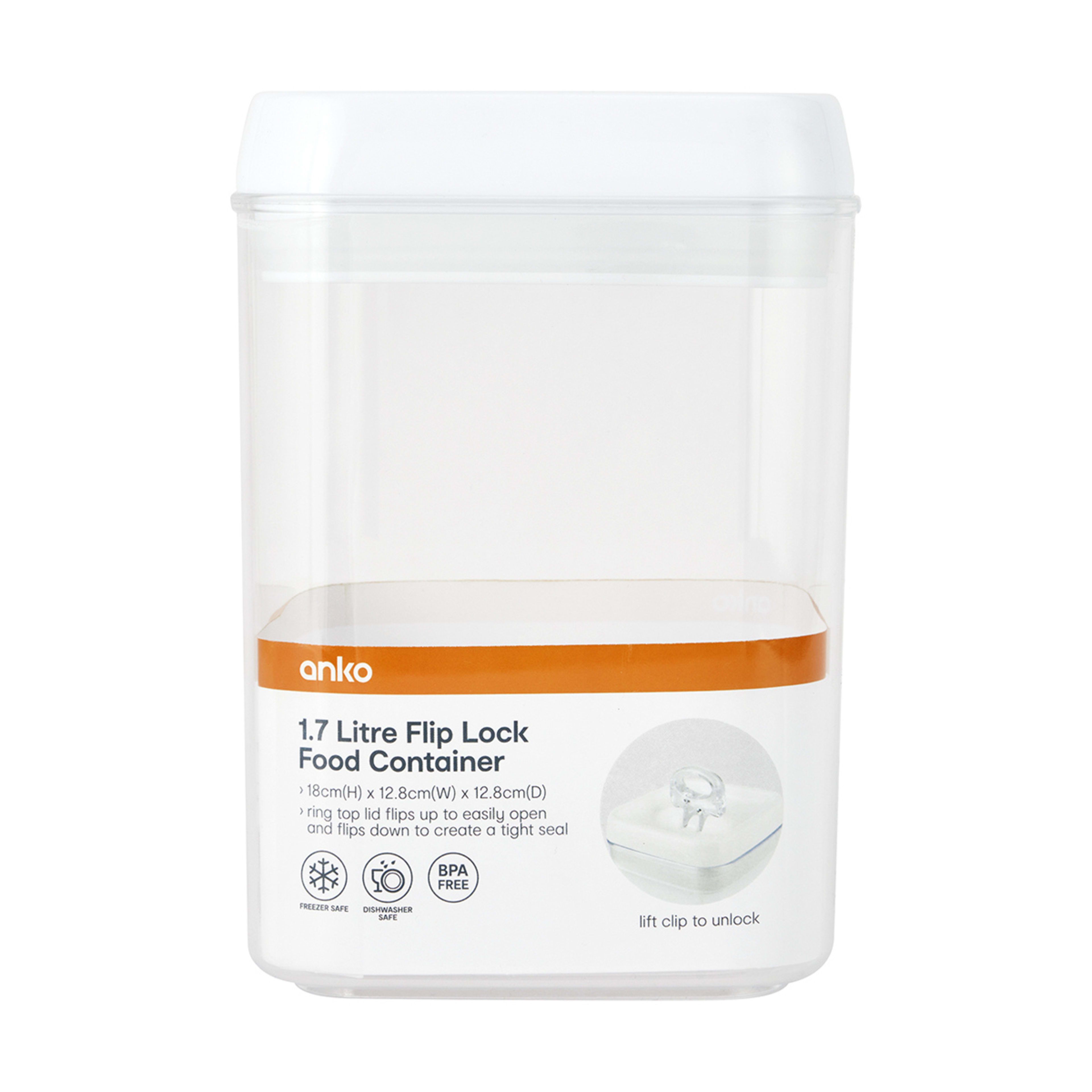 1.7L Flip Lock Food Container Kmart