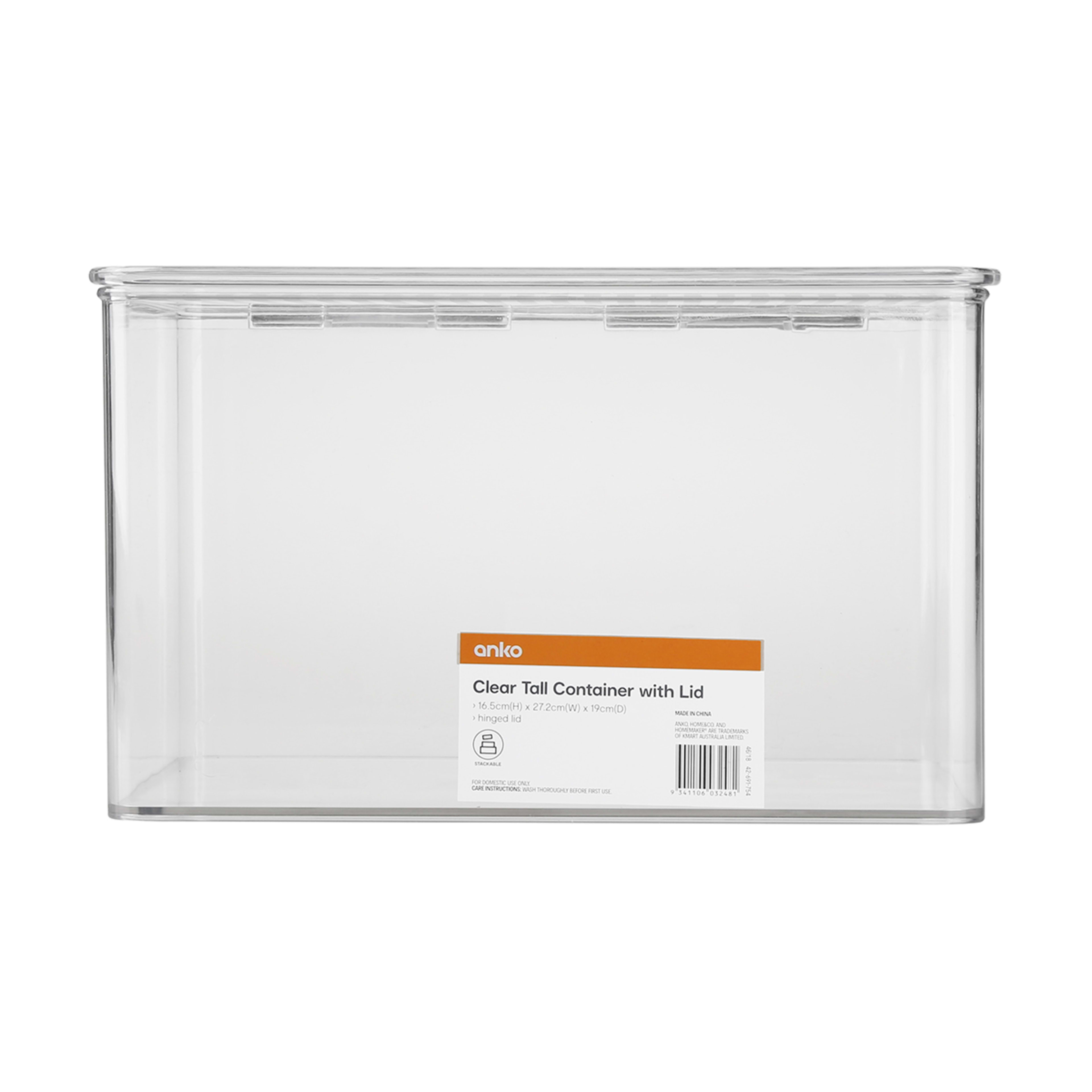 Clear Tall Container with Lid Kmart