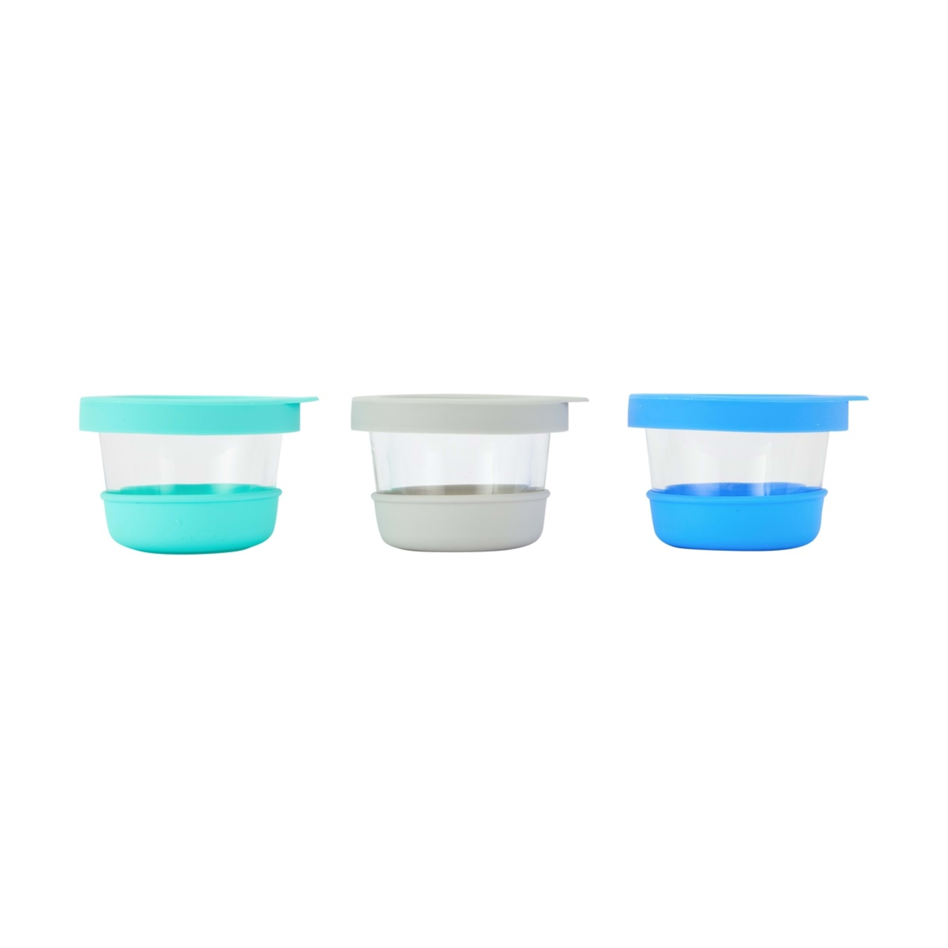 3 Pack Mini Glass Containers with Silicone Lids Kmart