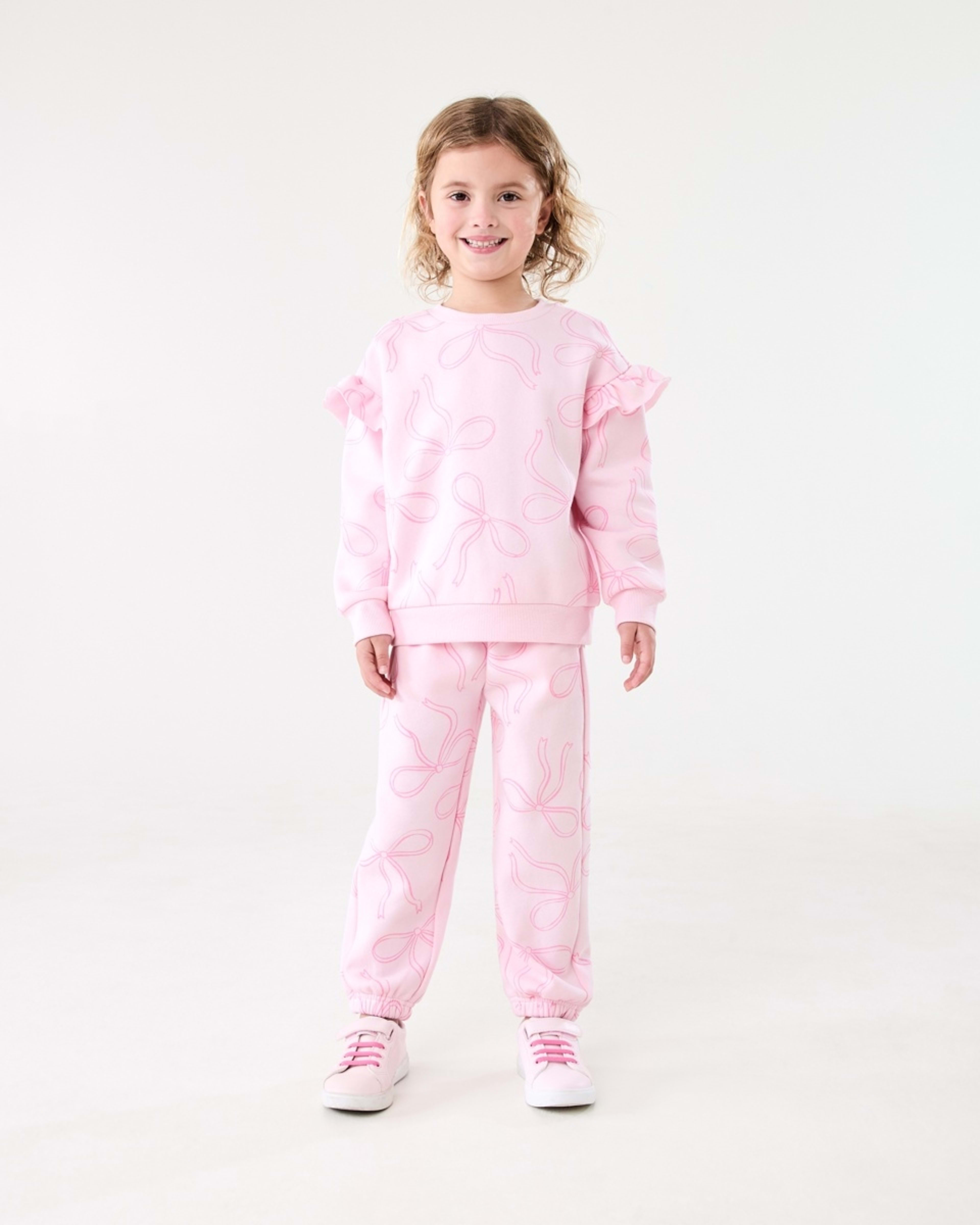 5 Frill Sleeve All Over Print Crew Neck Sweatshirt GRACEFUL BOWS BALLERINA, 5 of 6