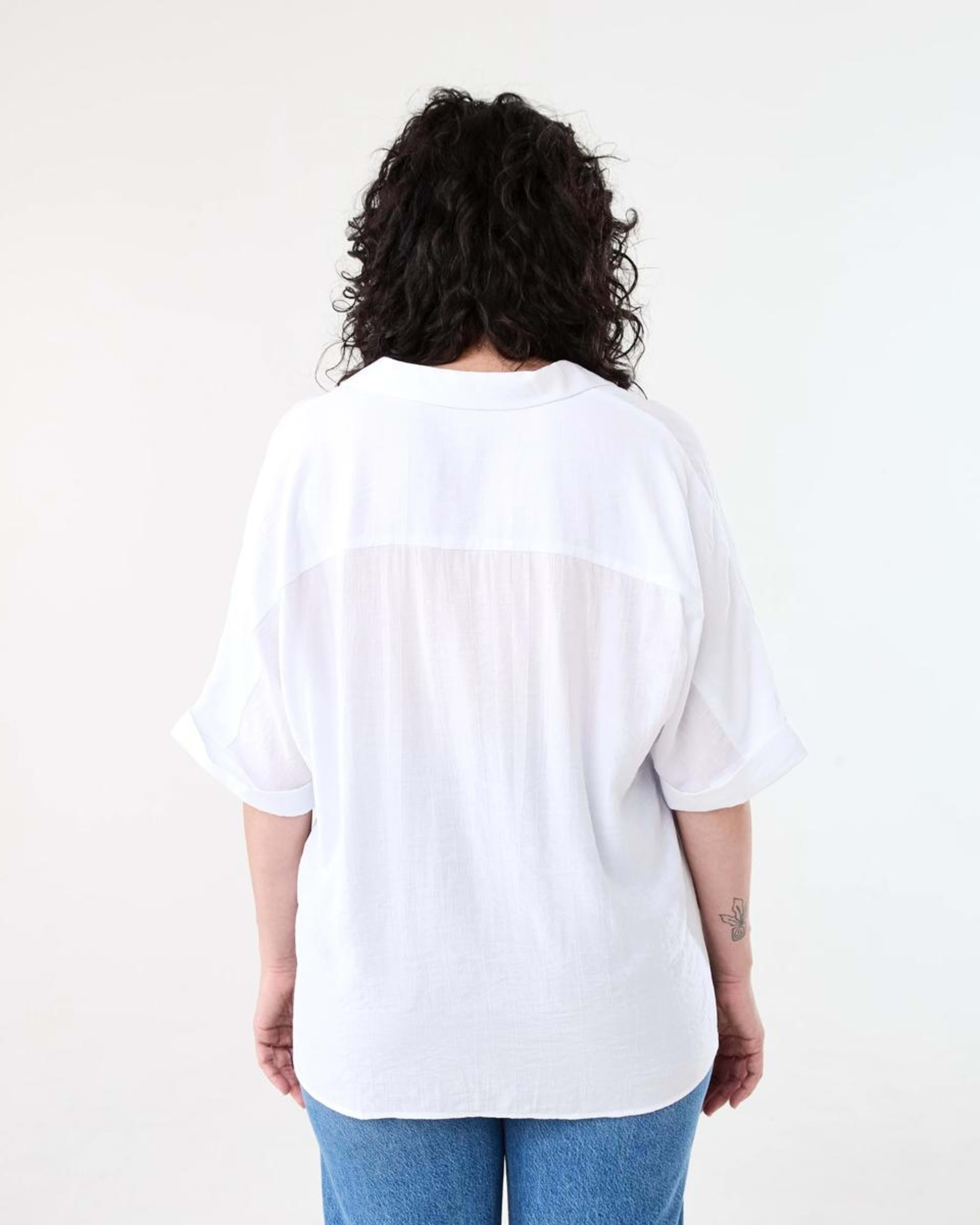 3 Short Sleeve Dolman Shirt WHITE, 3 of 7